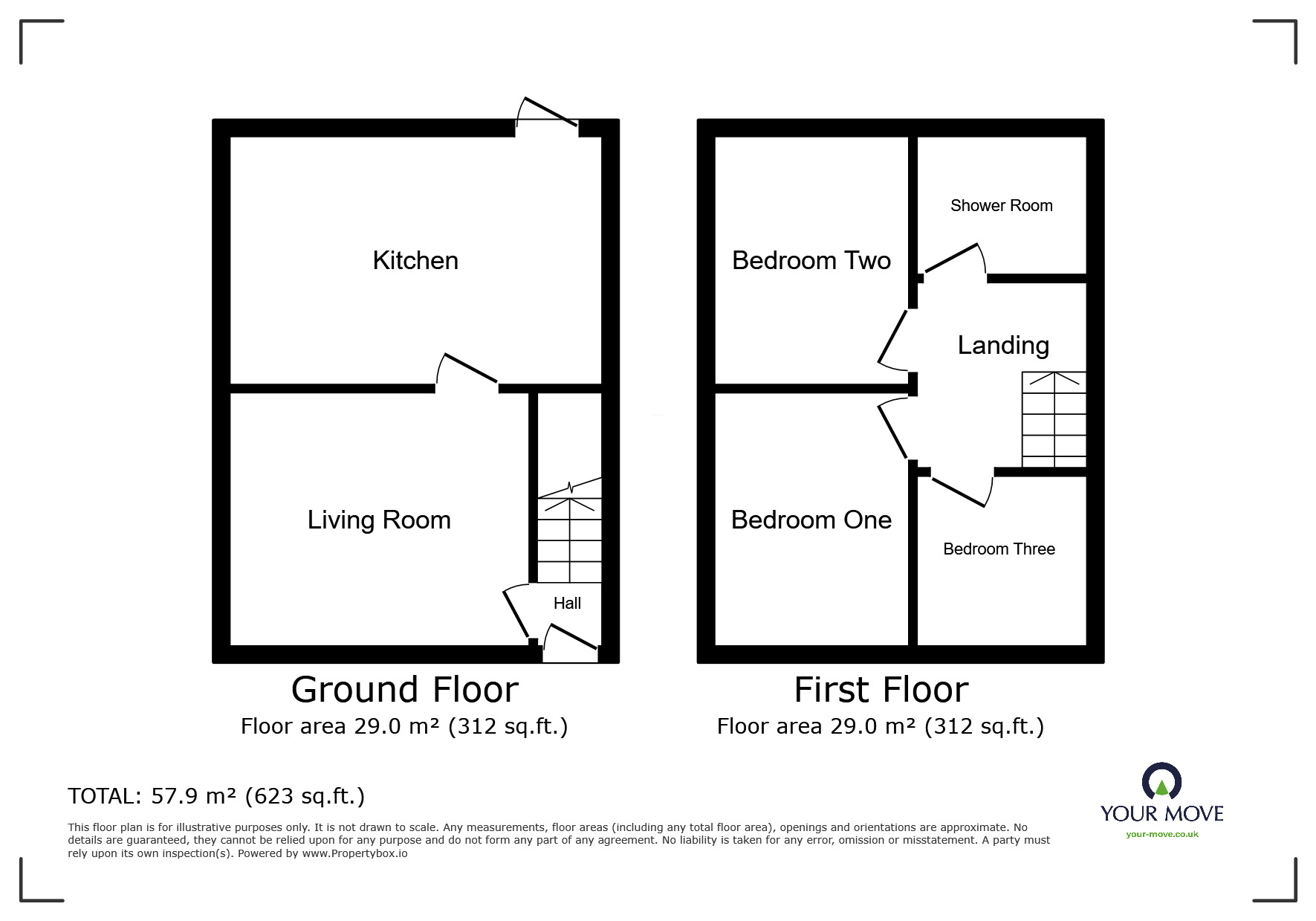 Floorplan of 3 bedroom Semi Detached House for sale, Coniston Drive, Bury, Greater Manchester, BL9