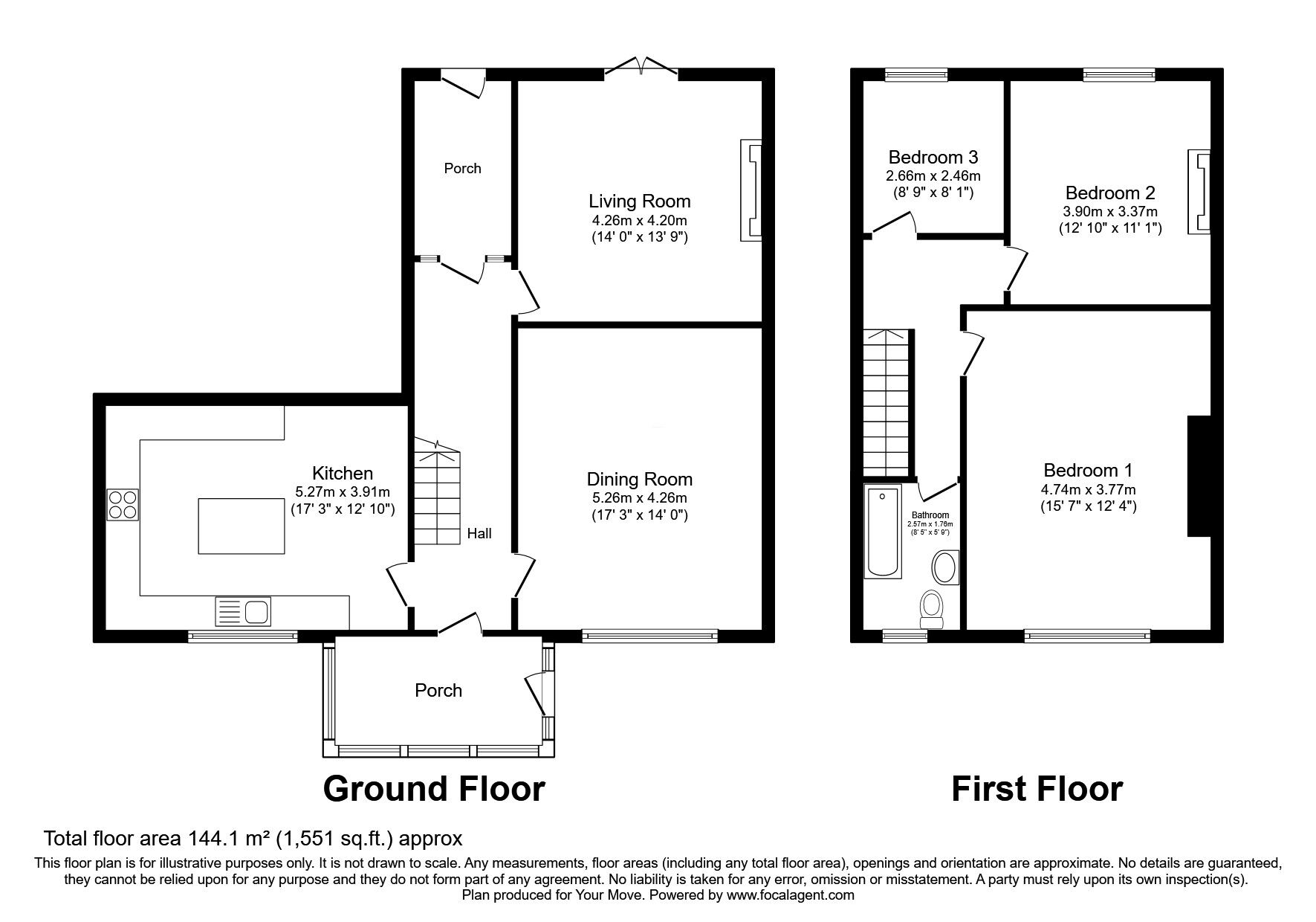 Floorplan of 3 bedroom Mid Terrace House for sale, The Ormrods, Bury, Greater Manchester, BL9