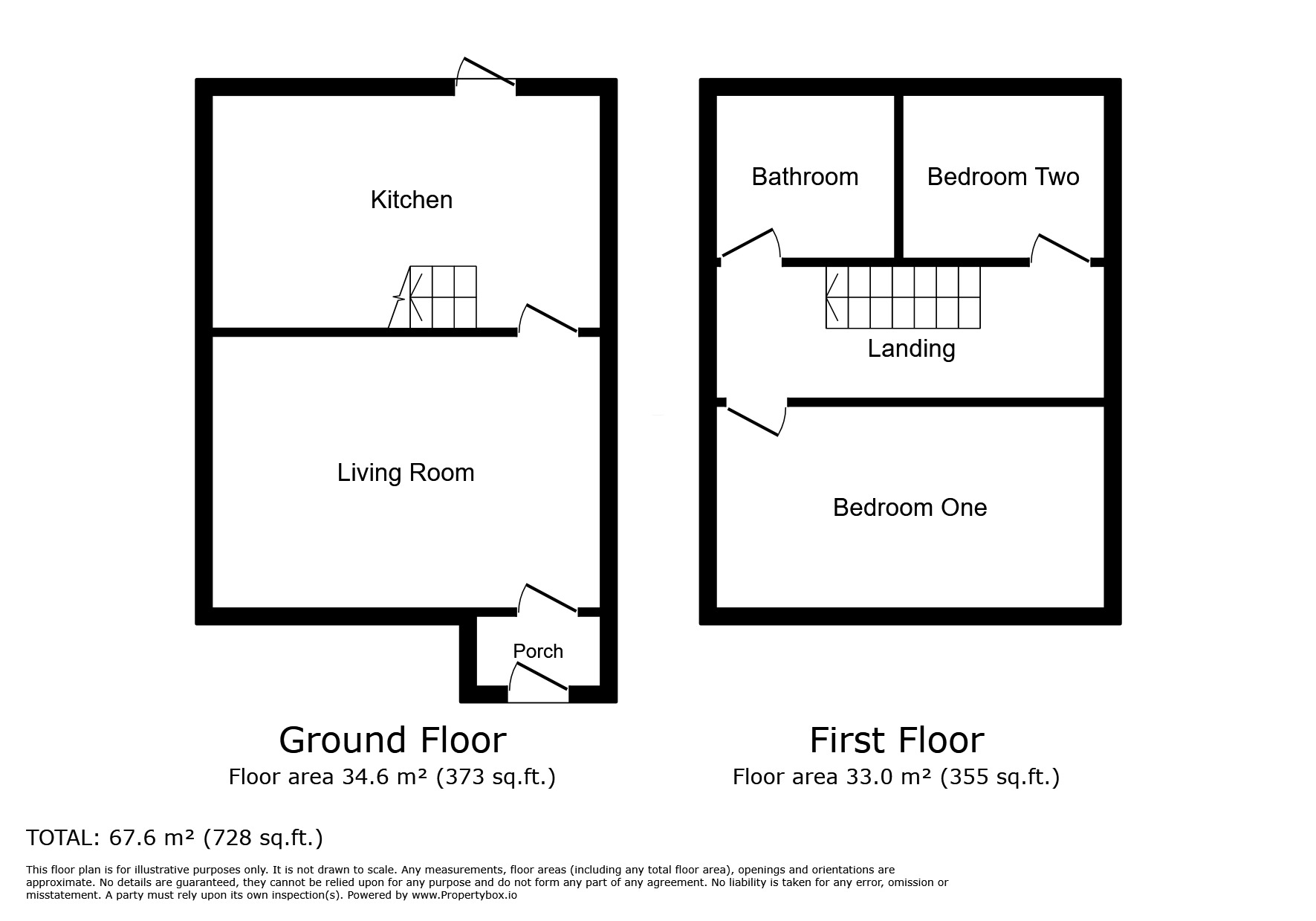 Floorplan of 2 bedroom Mid Terrace House to rent, Oxford Grove, Bolton, Greater Manchester, BL1