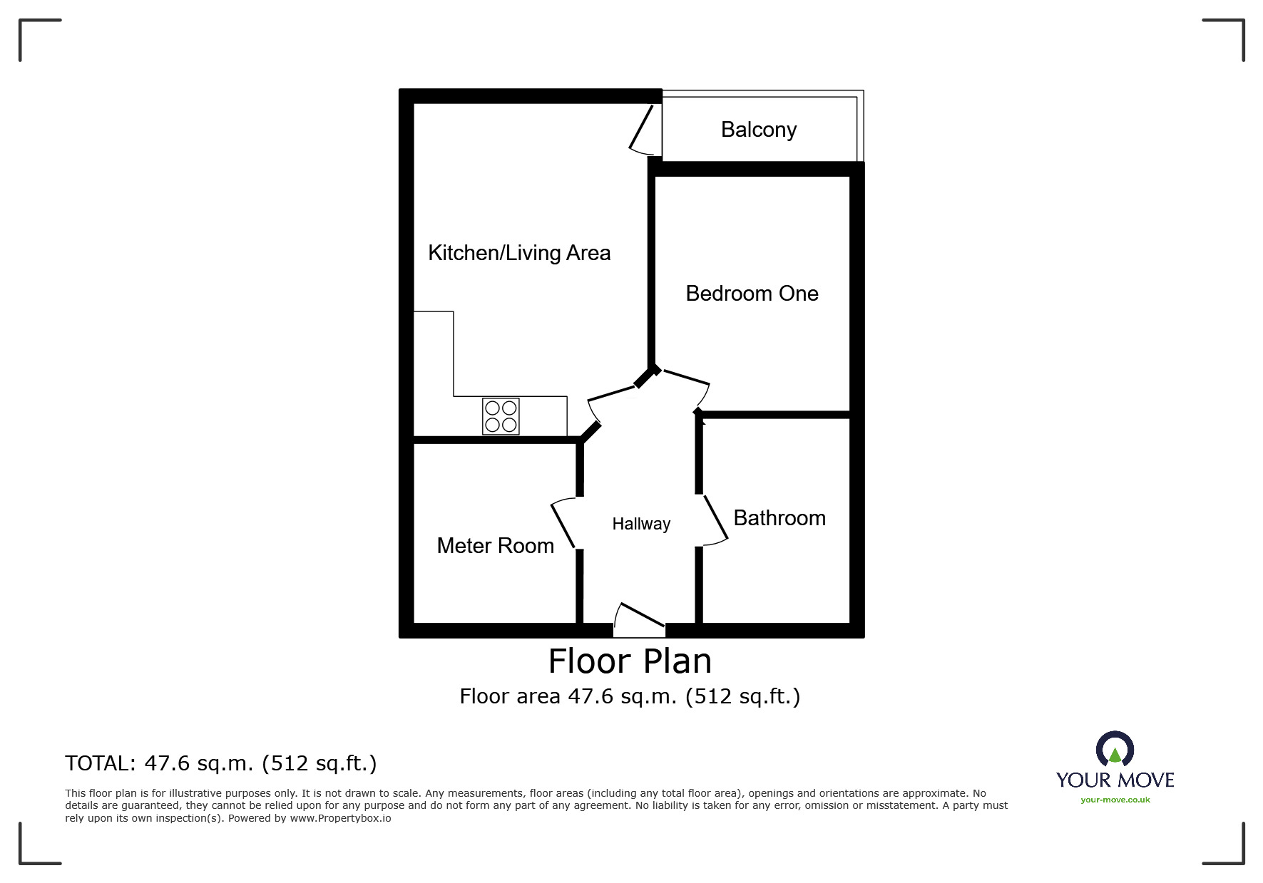 Floorplan of 1 bedroom  Flat to rent, Cotton Gardens, Bolton, BL1