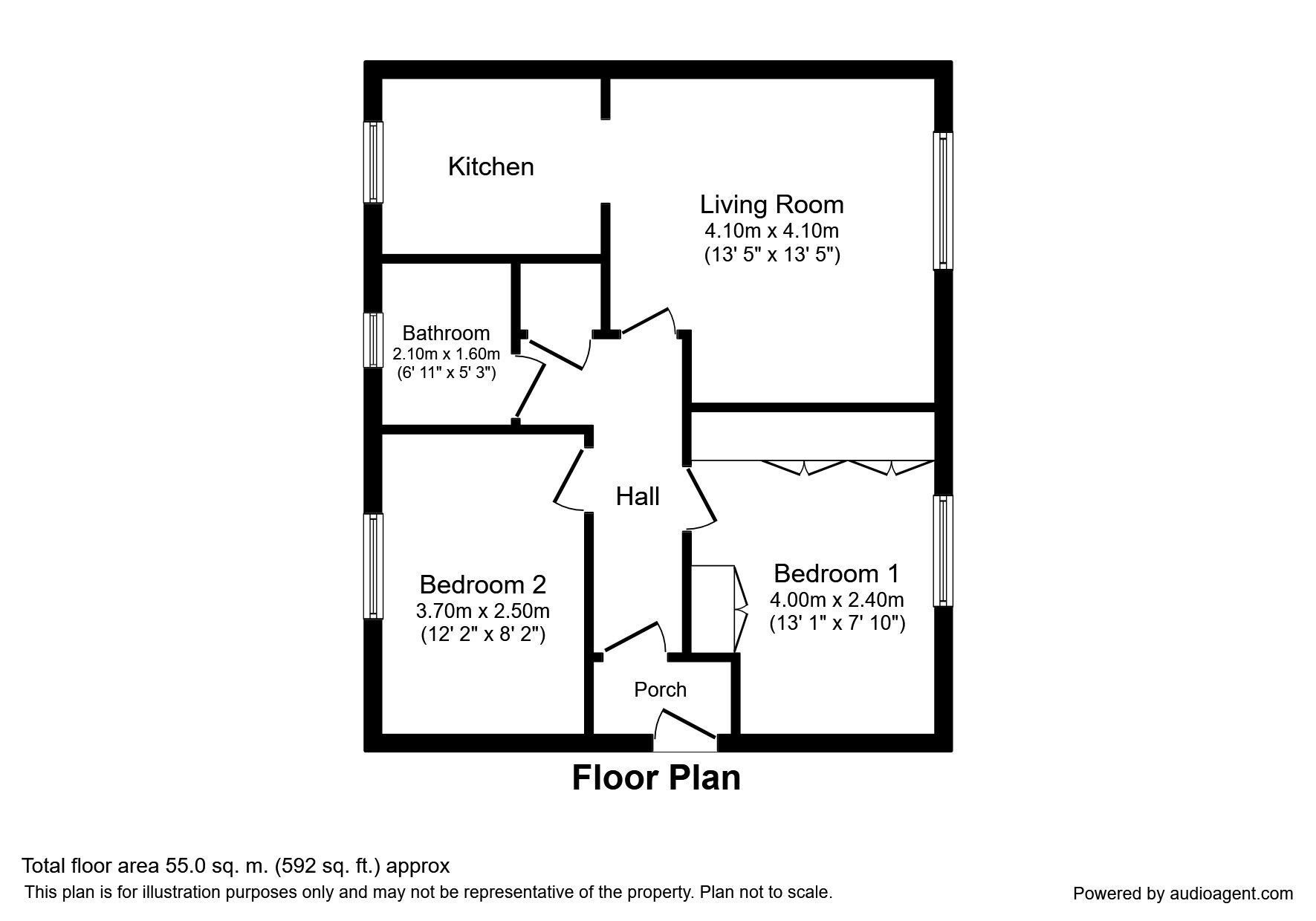 Floorplan of 2 bedroom  Flat to rent, Garrington Road, Bromsgrove, Worcestershire, B60