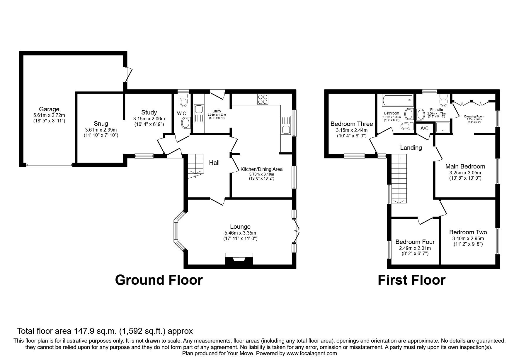 Floorplan of 4 bedroom Detached House for sale, Parklands Close, Redditch, Worcestershire, B97