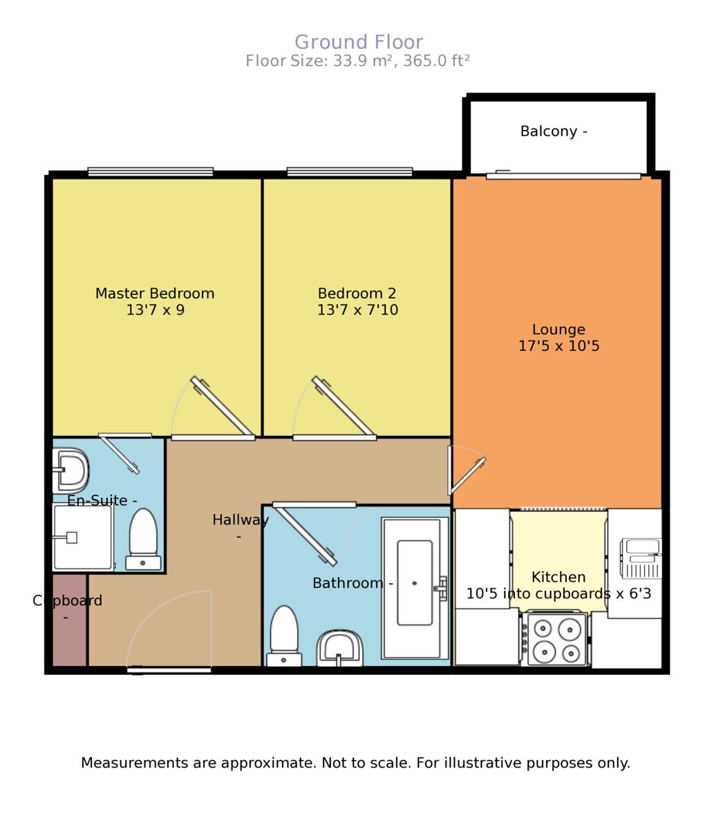 Floorplan of 2 bedroom  Flat to rent, Bath Road, Worcester, Worcestershire, WR5