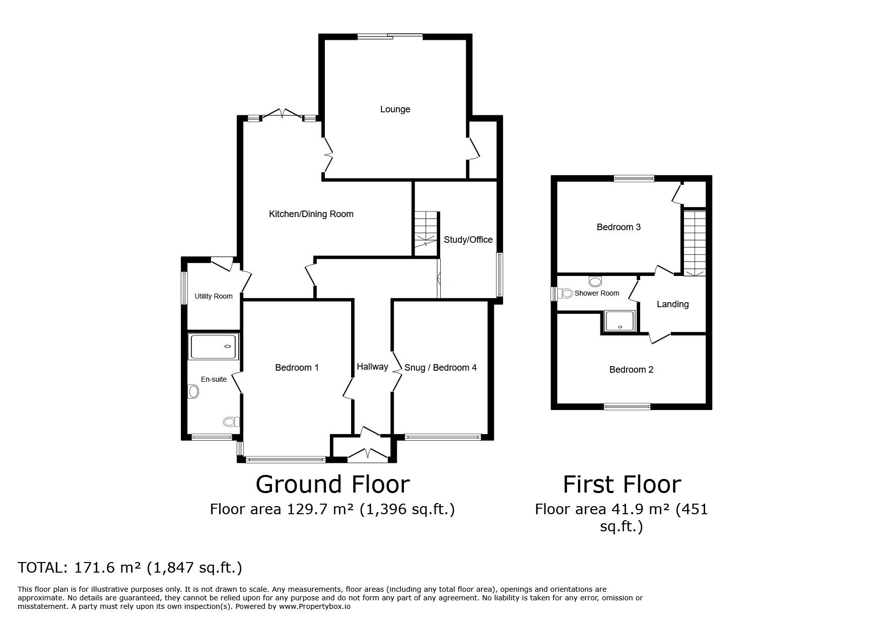 Floorplan of 4 bedroom Detached Bungalow for sale, Stourbridge Road, Fairfield, Worcestershire, B61