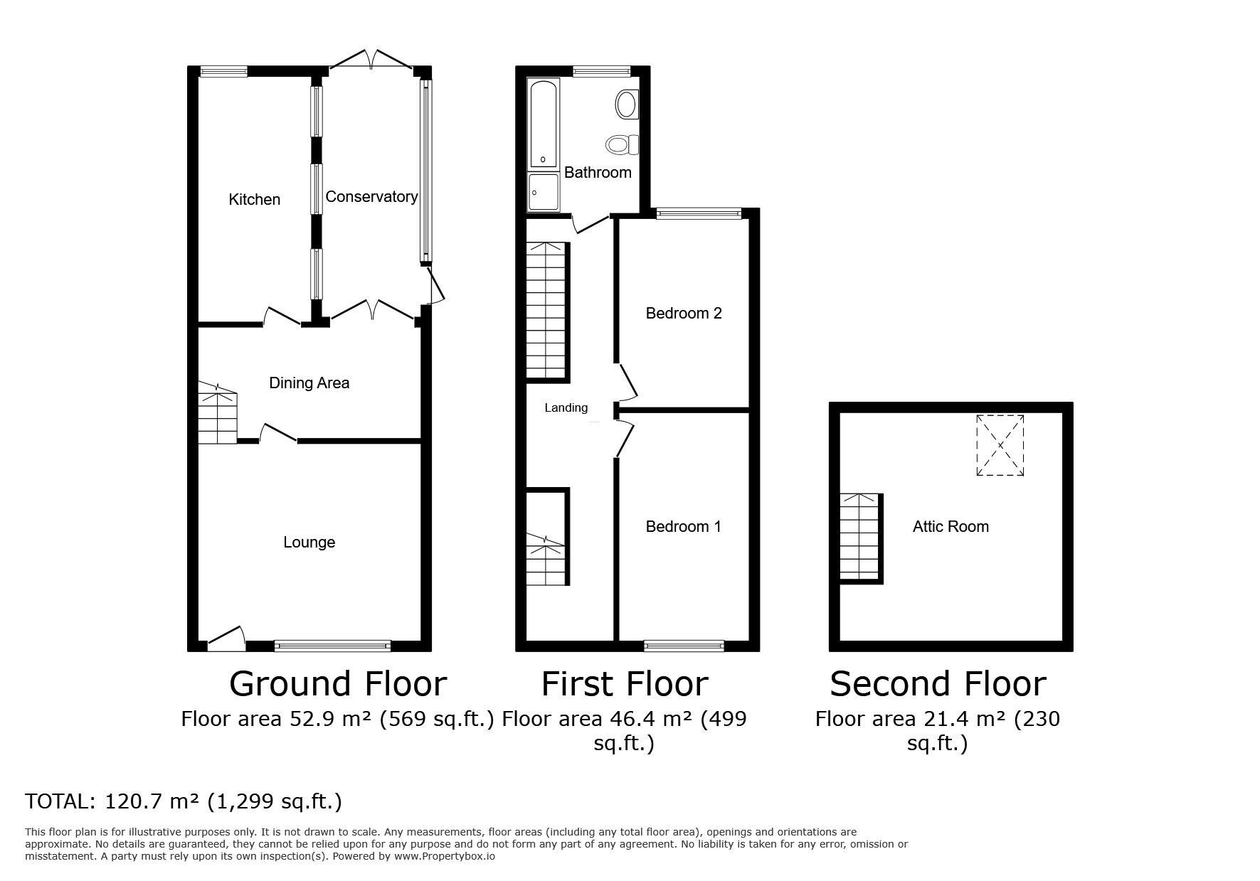 Floorplan of 2 bedroom End Terrace House for sale, Walton Road, Bromsgrove, B61