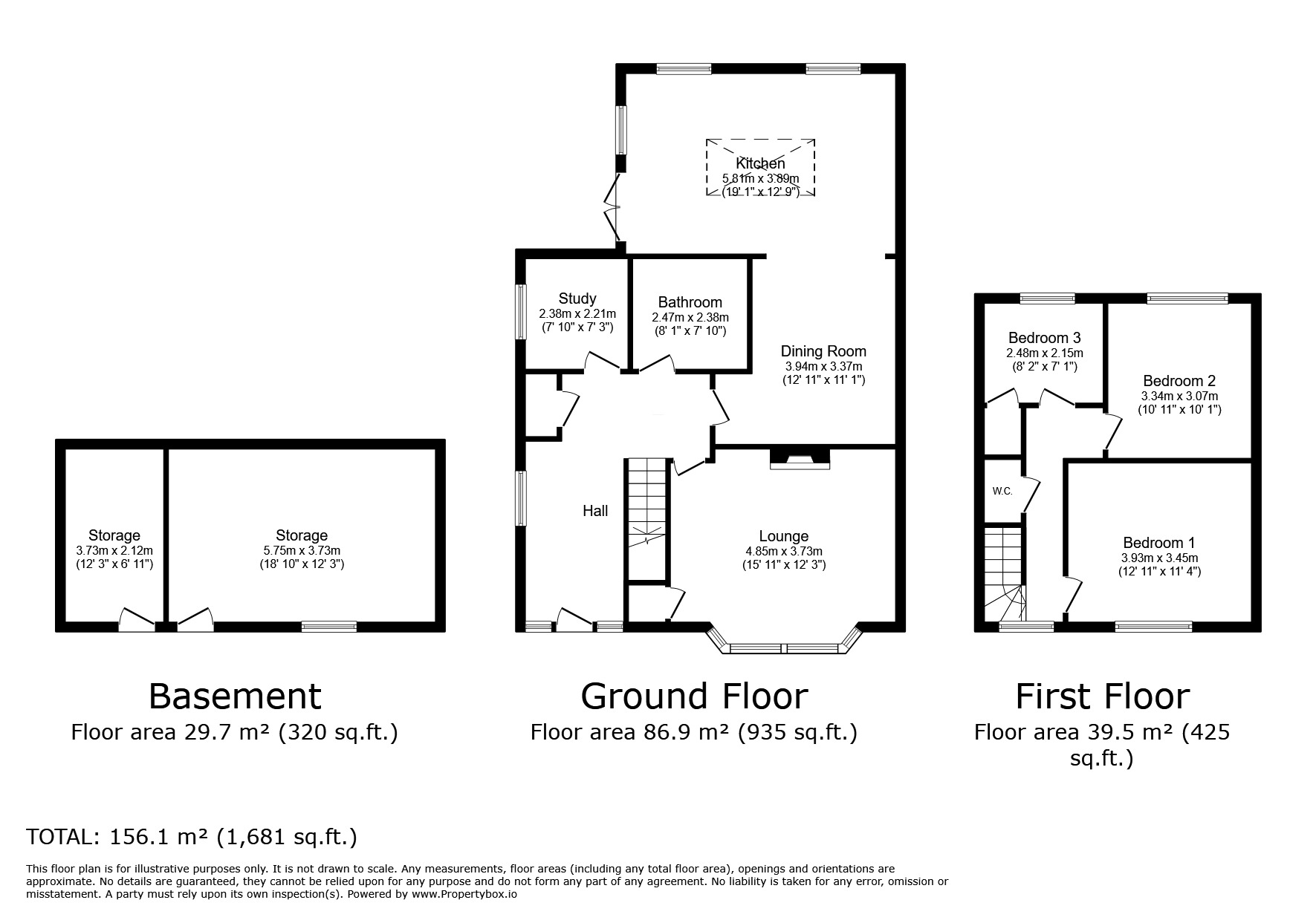 Floorplan of 3 bedroom Semi Detached House for sale, Alexander Close, Catshill, Worcestershire, B61