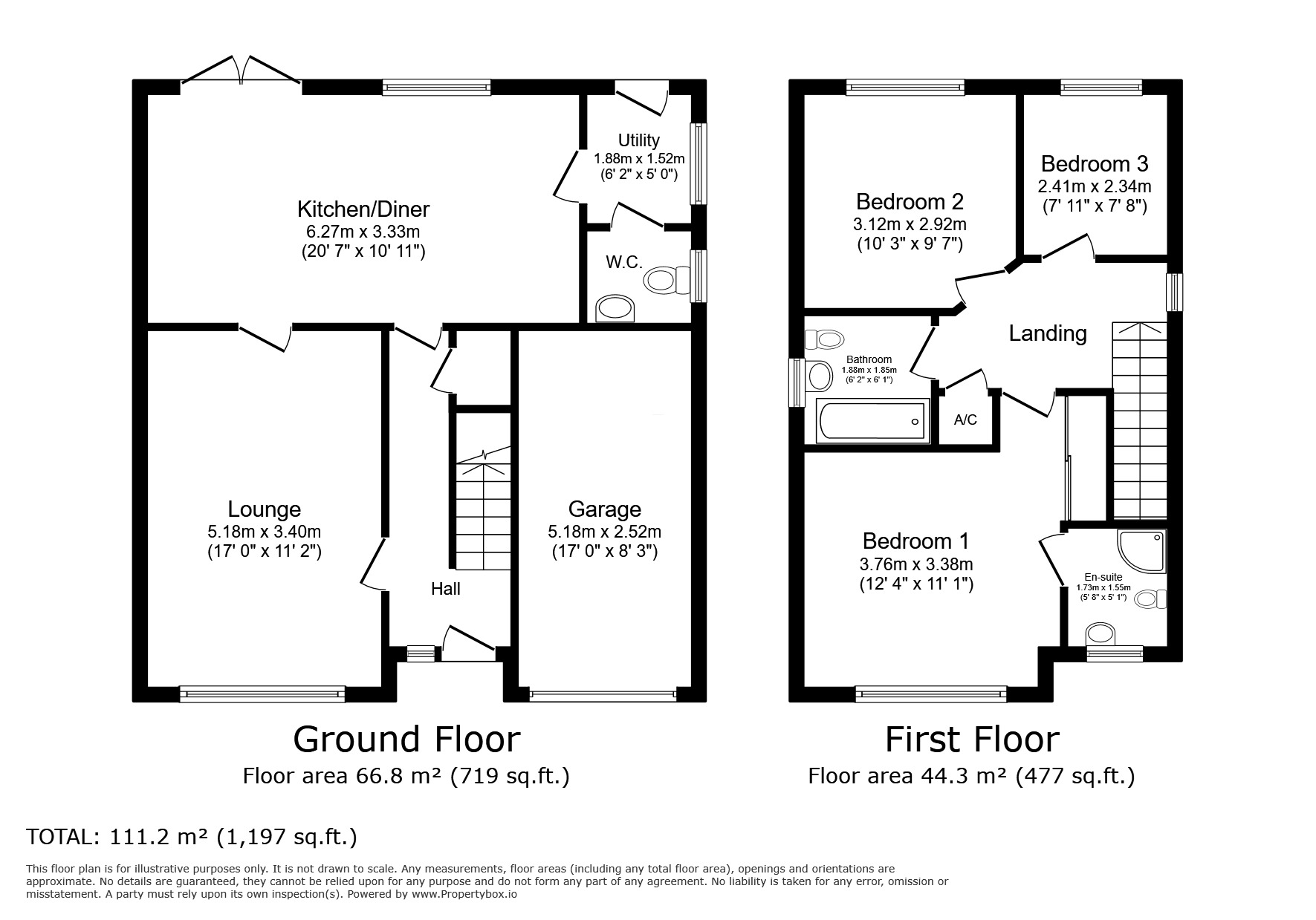 Floorplan of 3 bedroom Detached House for sale, Avoncroft Road, Stoke Heath, Worcestershire, B60