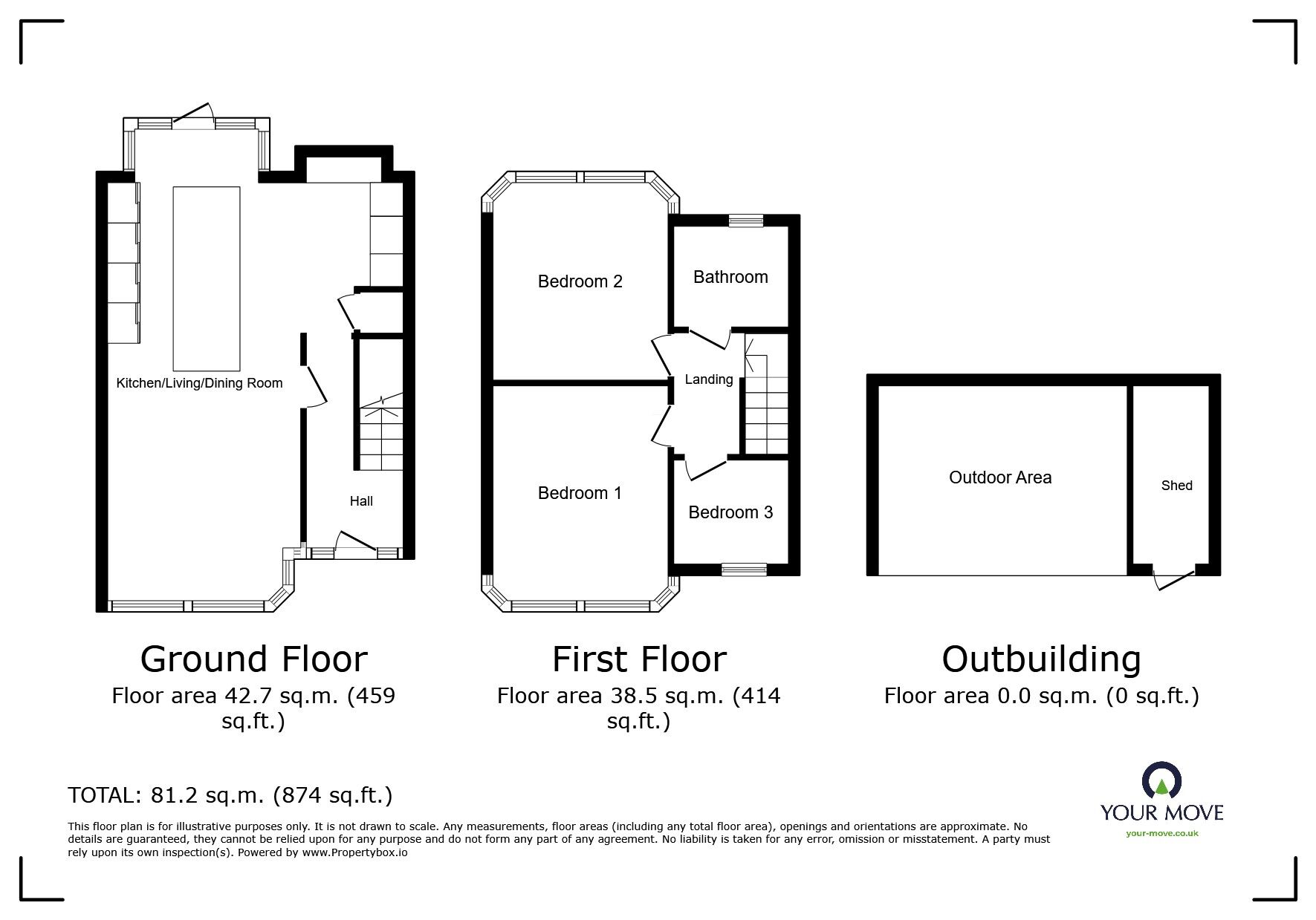 Floorplan of 3 bedroom Semi Detached House for sale, Broughton Crescent, Birmingham, West Midlands, B31