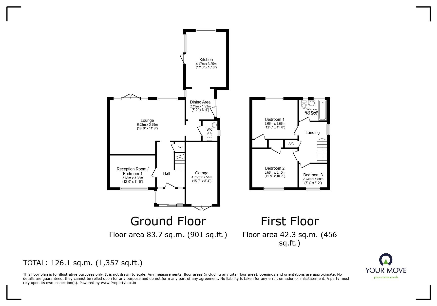 Floorplan of 4 bedroom Detached House for sale, Willow Road, Bromsgrove, Worcestershire, B61