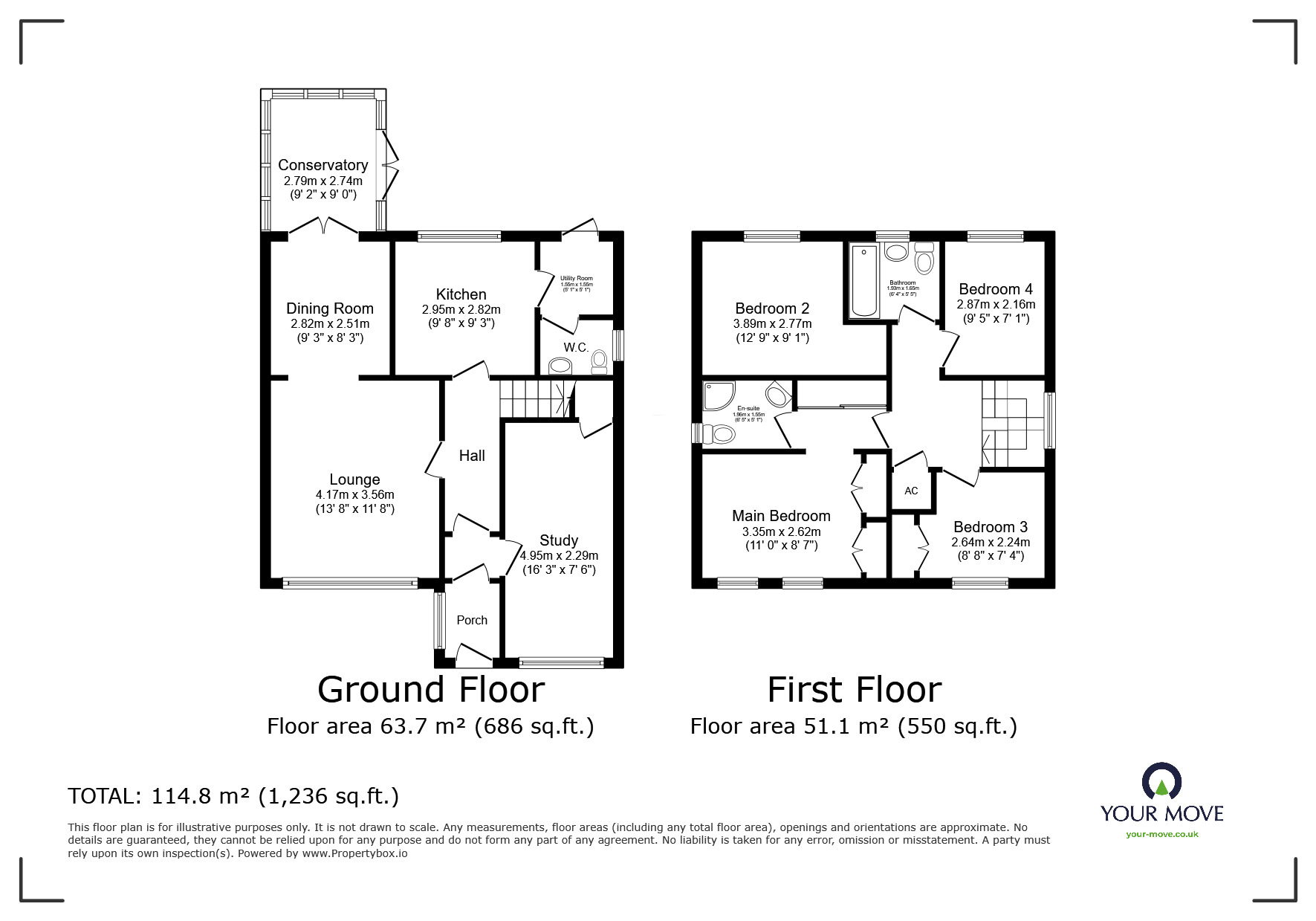 Floorplan of 4 bedroom Detached House for sale, Mount Vernon Drive, Bromsgrove, Worcestershire, B61