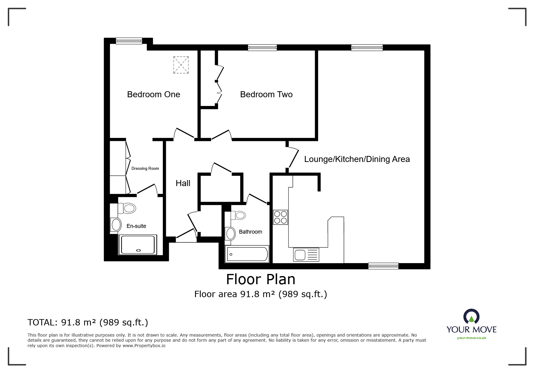 Floorplan of 2 bedroom  Flat for sale, Lyttelton Court, Droitwich, Worcestershire, WR9