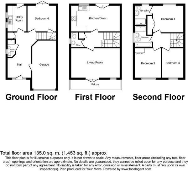 Floorplan of 4 bedroom Semi Detached House for sale, Payton Street, Cofton Hackett, Worcestershire, B45