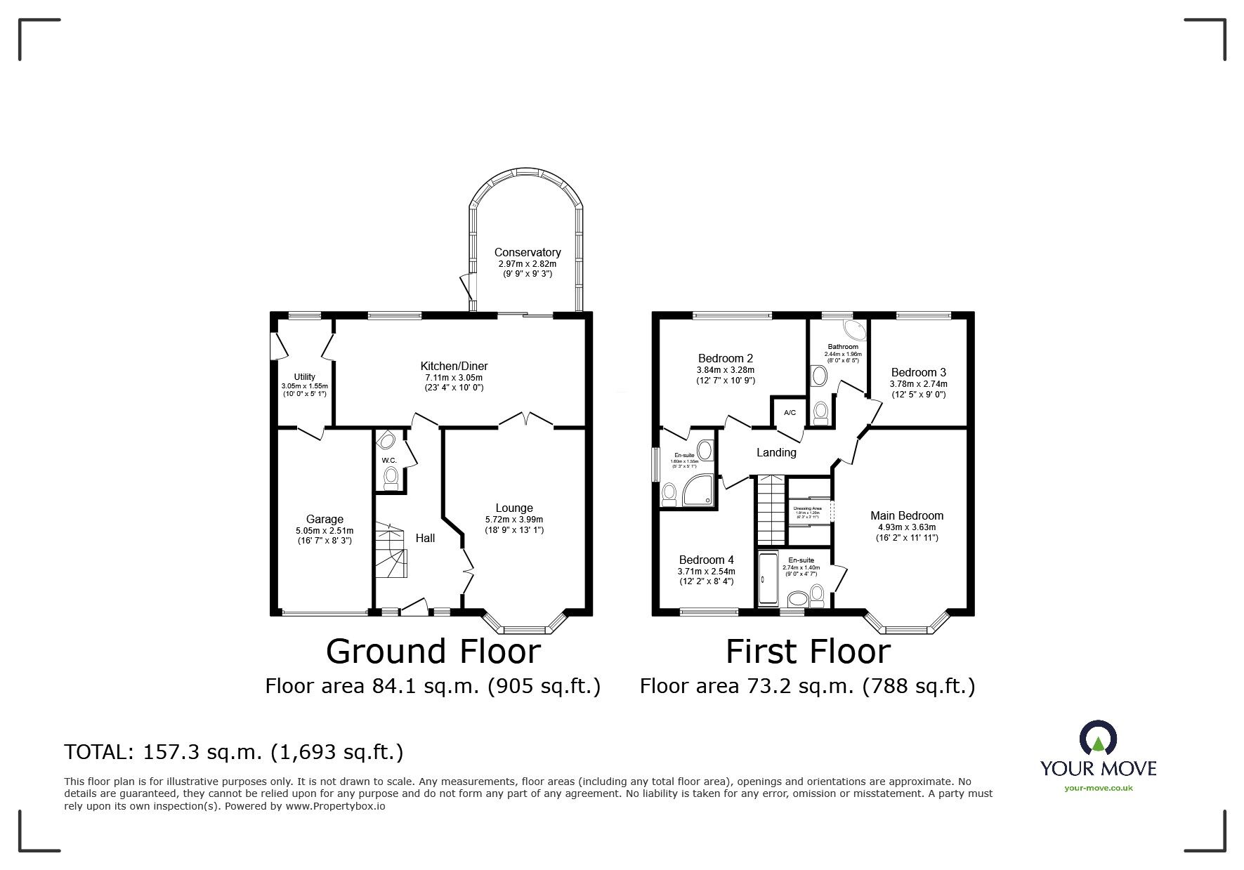 Floorplan of 4 bedroom Detached House for sale, Valencia Road, Bromsgrove, Worcestershire, B60