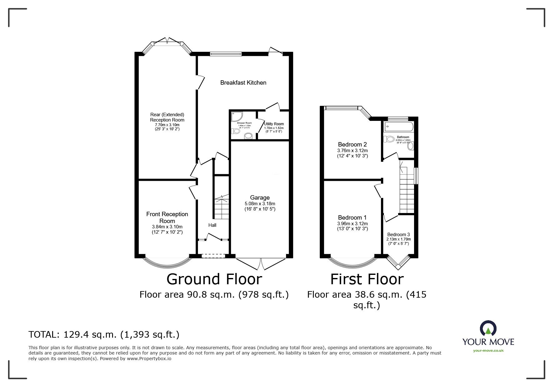 Floorplan of 3 bedroom Semi Detached House for sale, Park View Road, Birmingham, West Midlands, B31