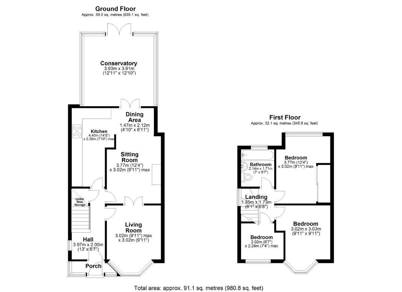 Floorplan of 3 bedroom Semi Detached House for sale, Fairholme Road, Birmingham, West Midlands, B36