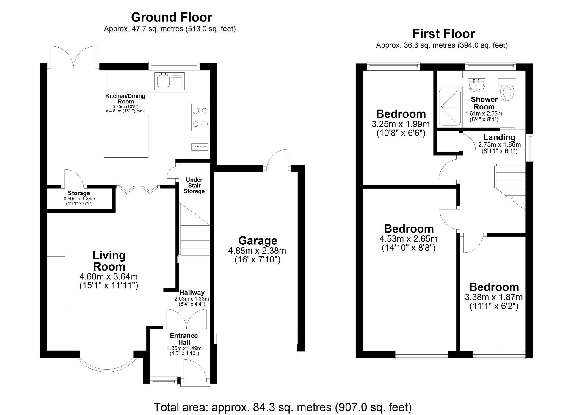 Floorplan of 3 bedroom Semi Detached House for sale, Rowan Way, Chelmsley Wood, West Midlands, B37