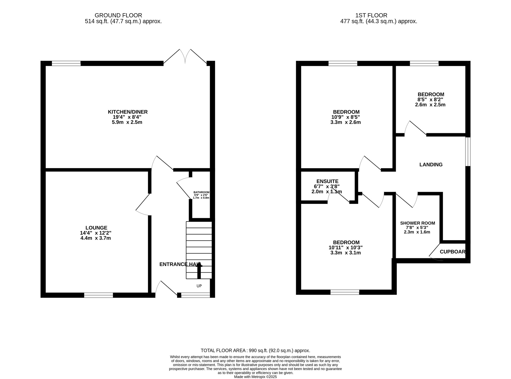 Floorplan of 3 bedroom Semi Detached House for sale, Broom Close, Castle Bromwich, West Midlands, B36