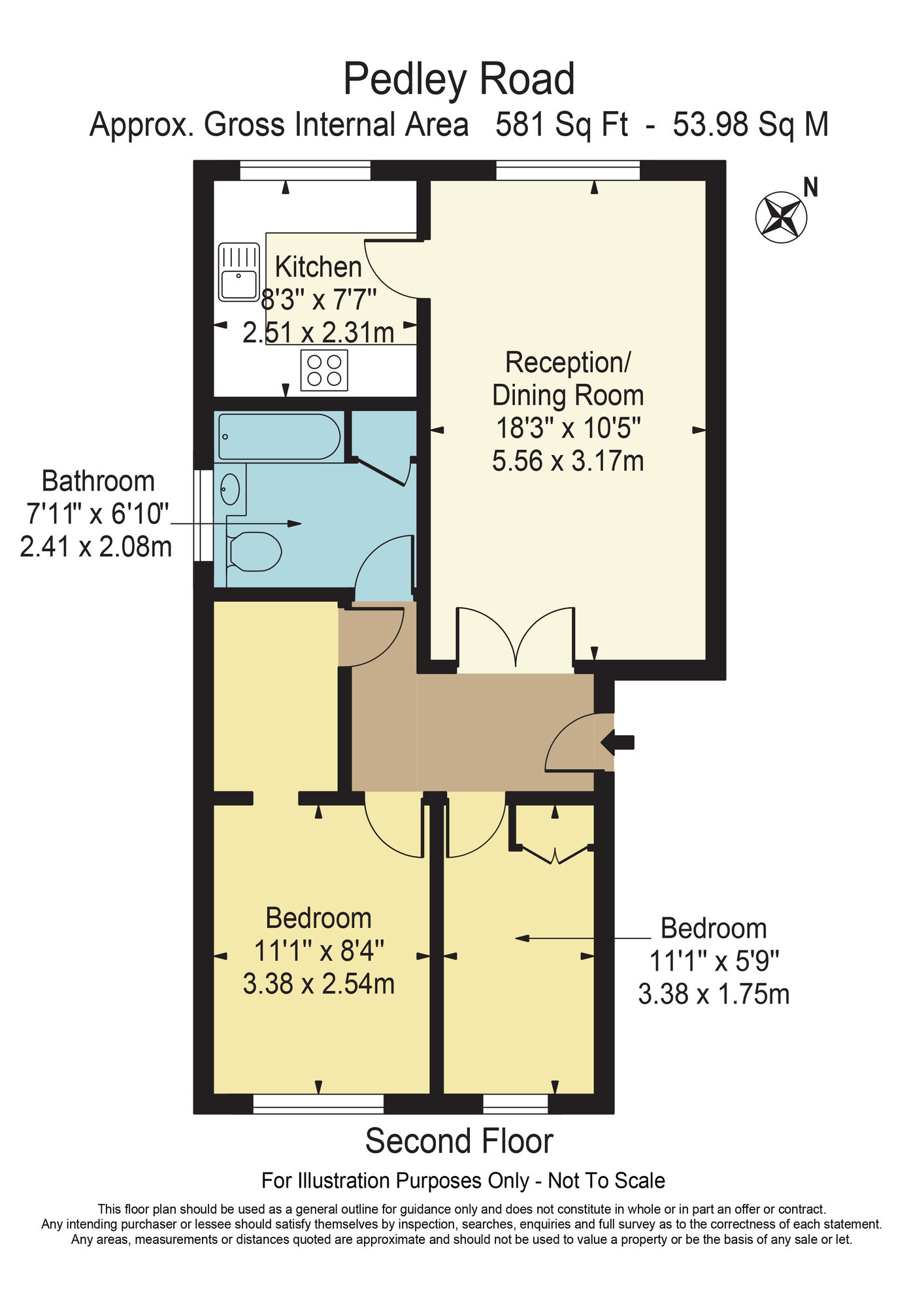 Floorplan of 2 bedroom  Flat for sale, Pedley Road, Essex, RM8