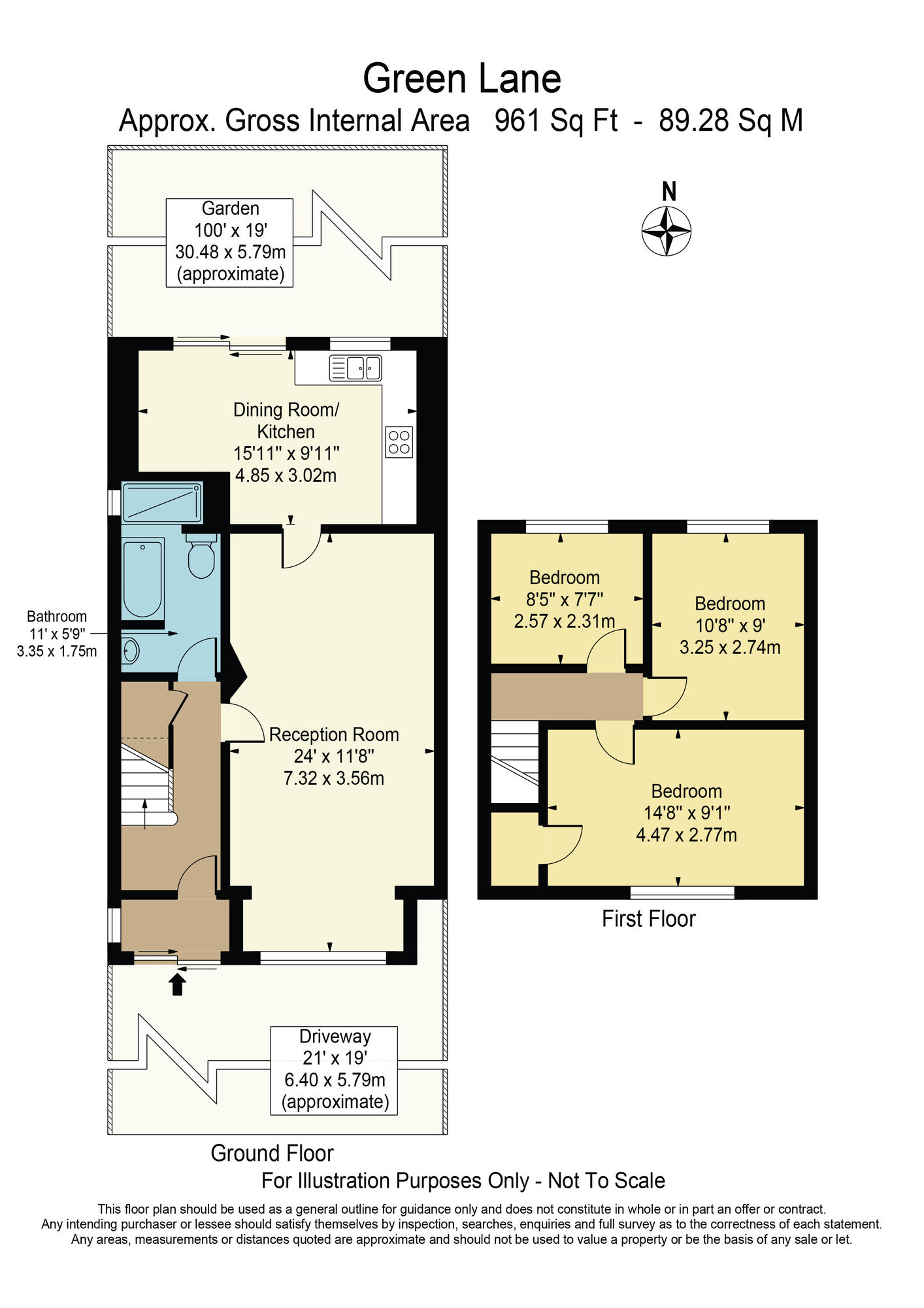 Floorplan of 3 bedroom Mid Terrace House for sale, Green Lane, Dagenham, RM8