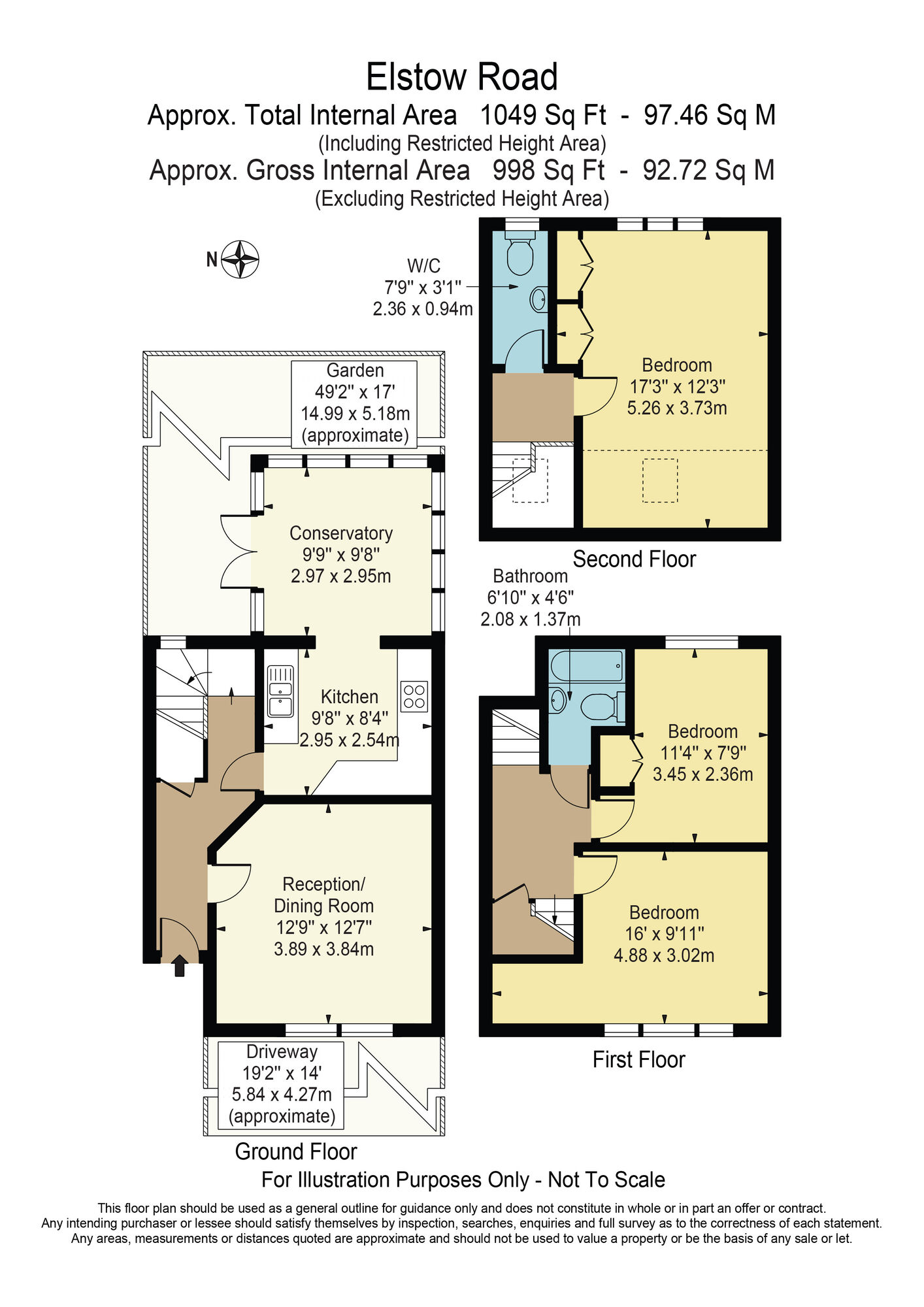 Floorplan of 3 bedroom Mid Terrace House for sale, Elstow Road, Dagenham, RM9