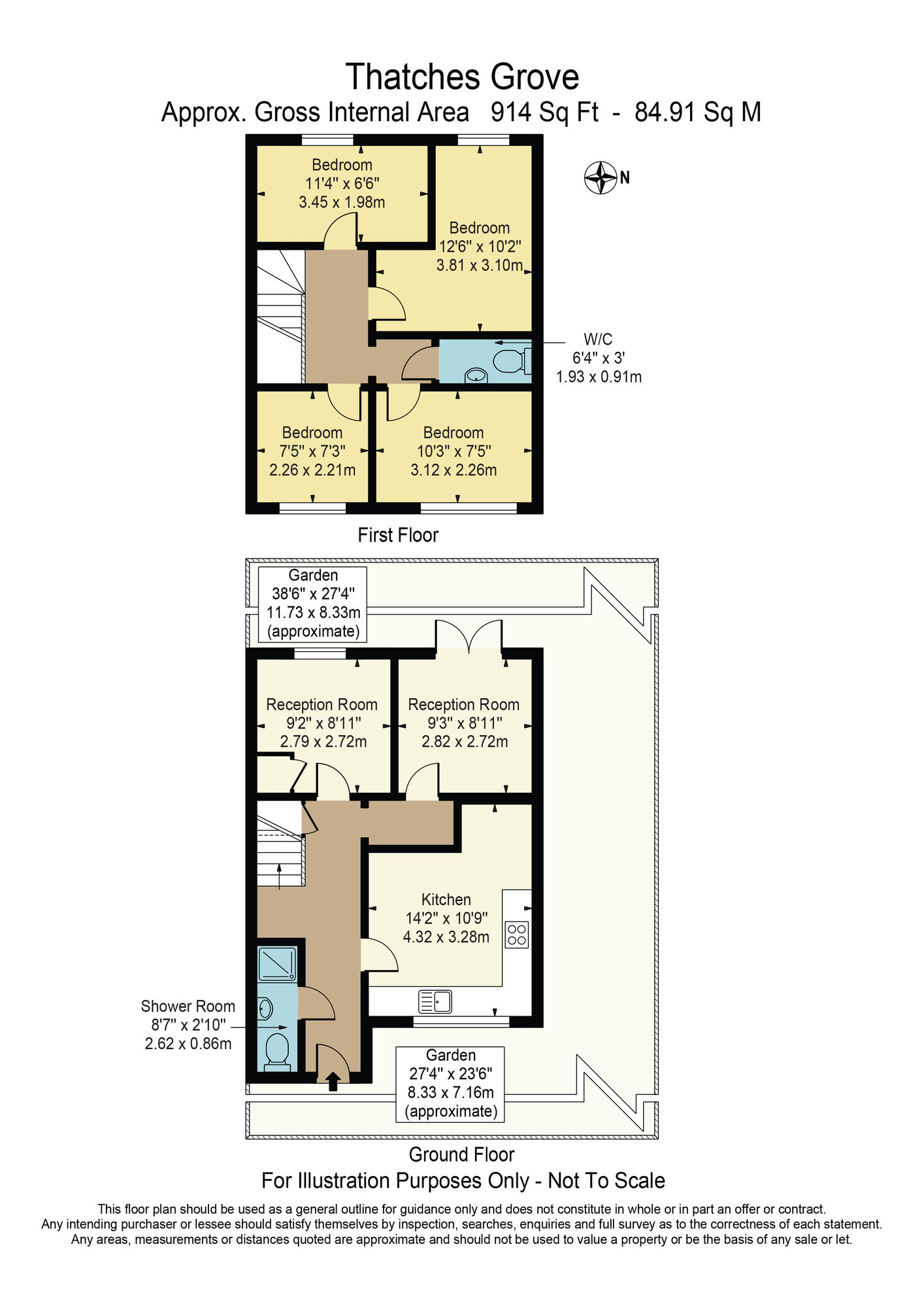 Floorplan of 4 bedroom End Terrace House for sale, Thatches Grove, Chadwell Heath, RM6