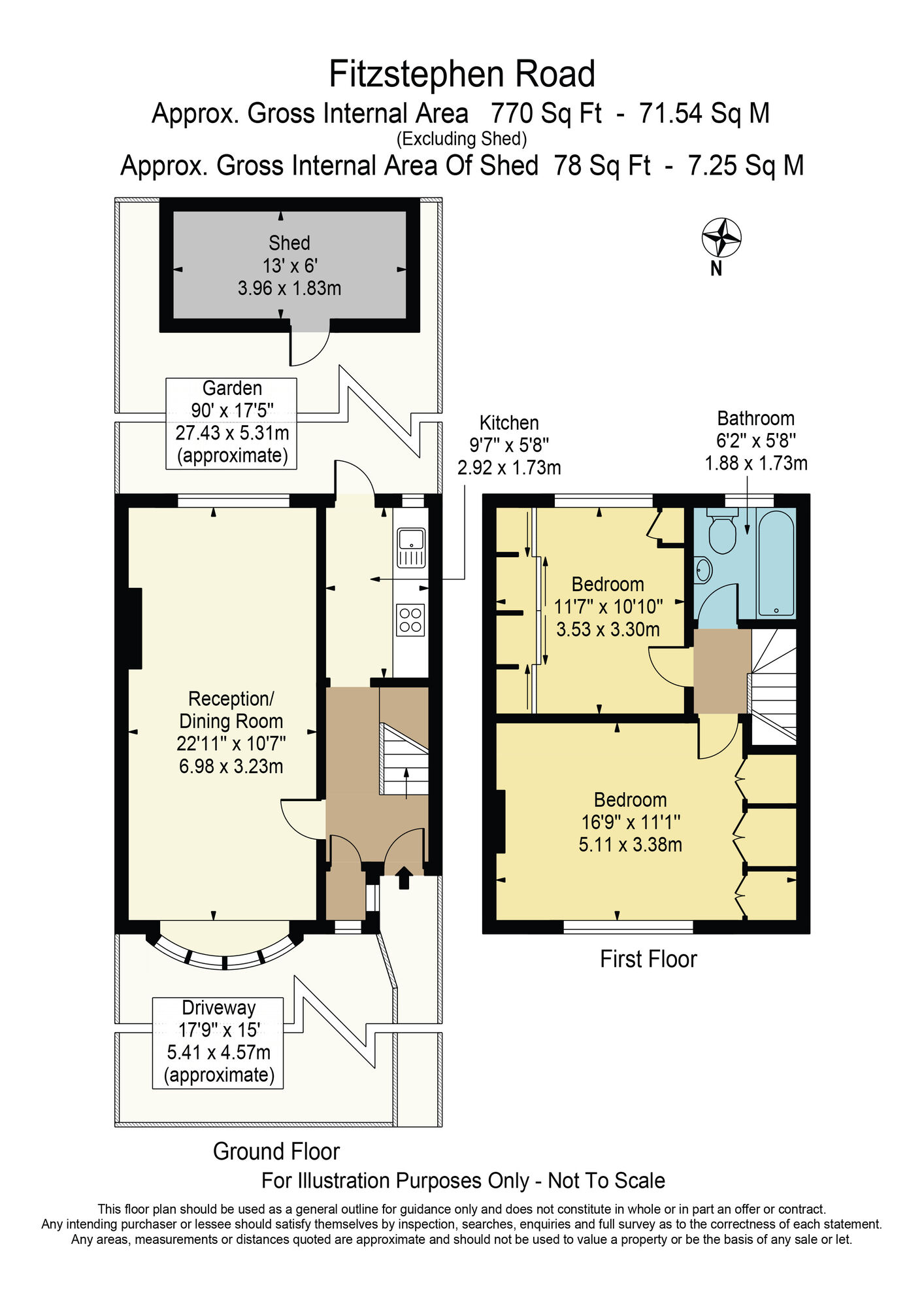 Floorplan of 2 bedroom Mid Terrace House for sale, Fitzstephen Road, Dagenham, RM8