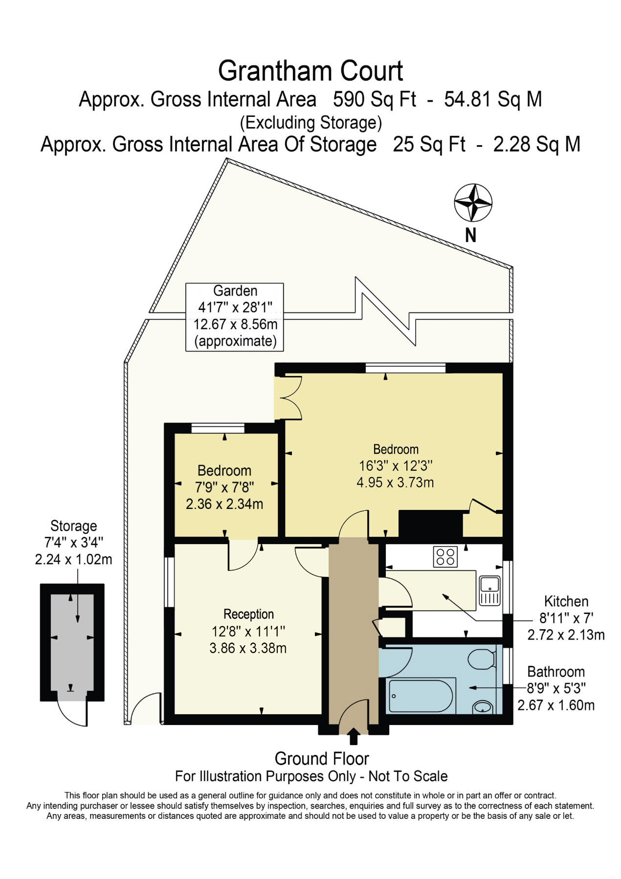 Floorplan of 2 bedroom  Flat for sale, Grantham Court, Grantham Gardens, Chadwell Heath, RM6