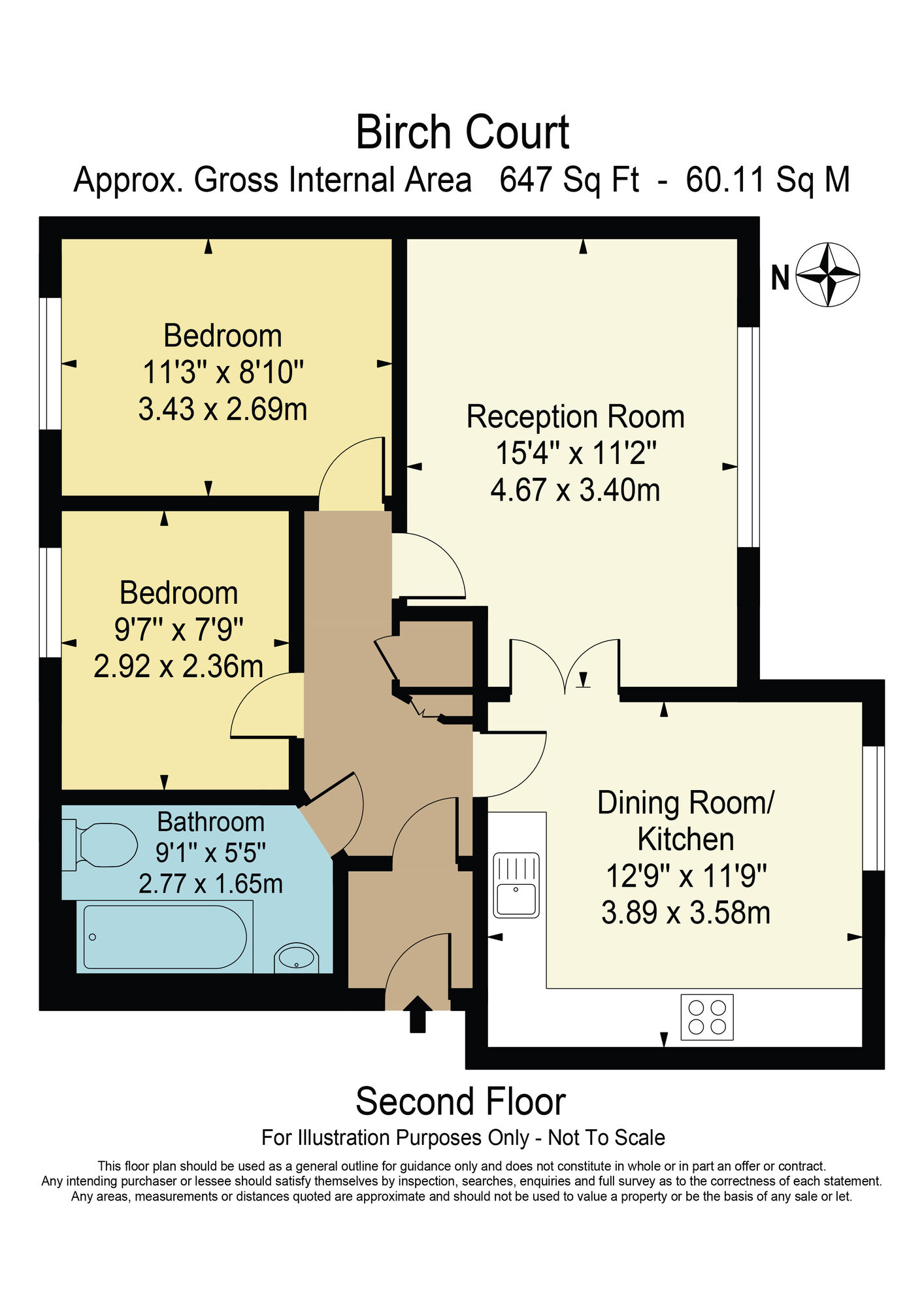 Floorplan of 2 bedroom  Flat for sale, Birch Court, Sherman Gardens, Chadwell Heath, RM6