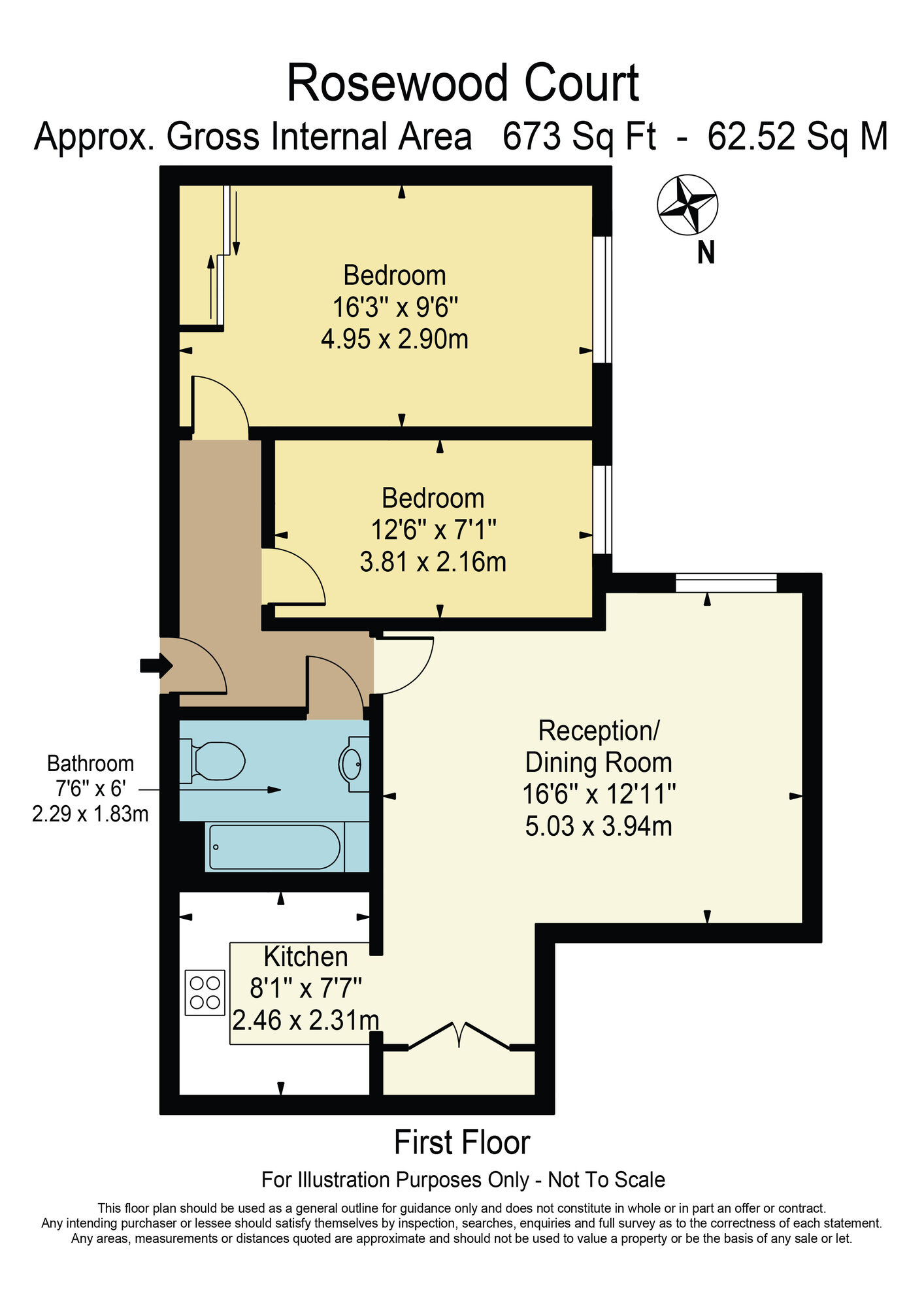 Floorplan of 2 bedroom  Flat for sale, Rosewood Court, Chadwell Heath Lane, Chadwell Heath, RM6