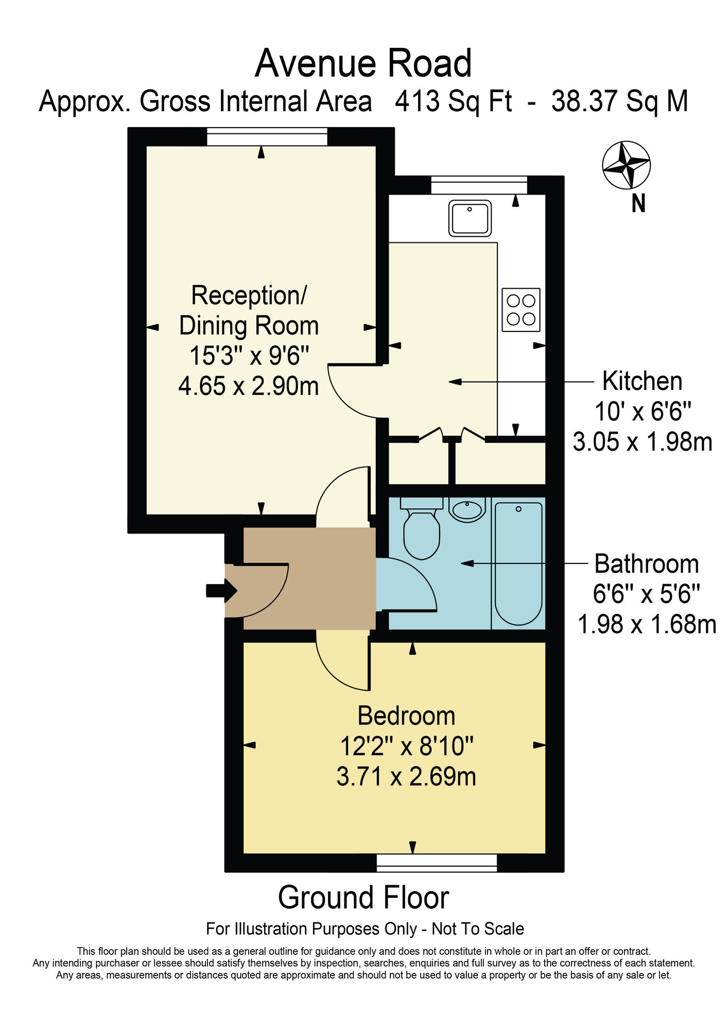 Floorplan of 1 bedroom  Flat for sale, Avenue Road, Chadwell Heath, Romford, RM6