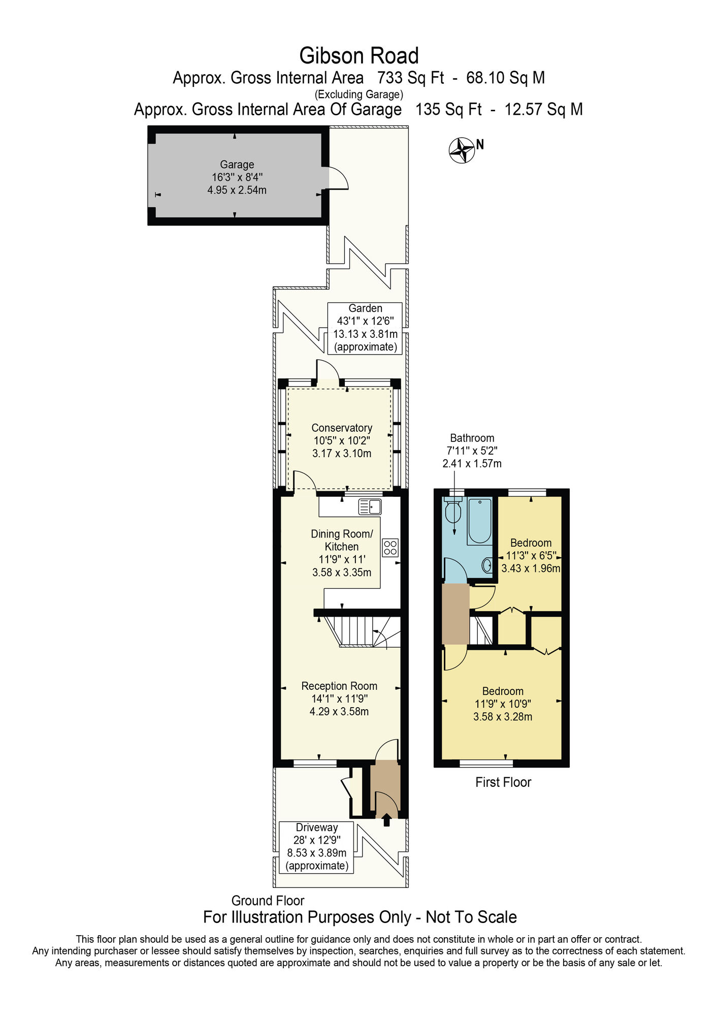 Floorplan of 2 bedroom Mid Terrace House for sale, Gibson Road, Dagenham, RM8