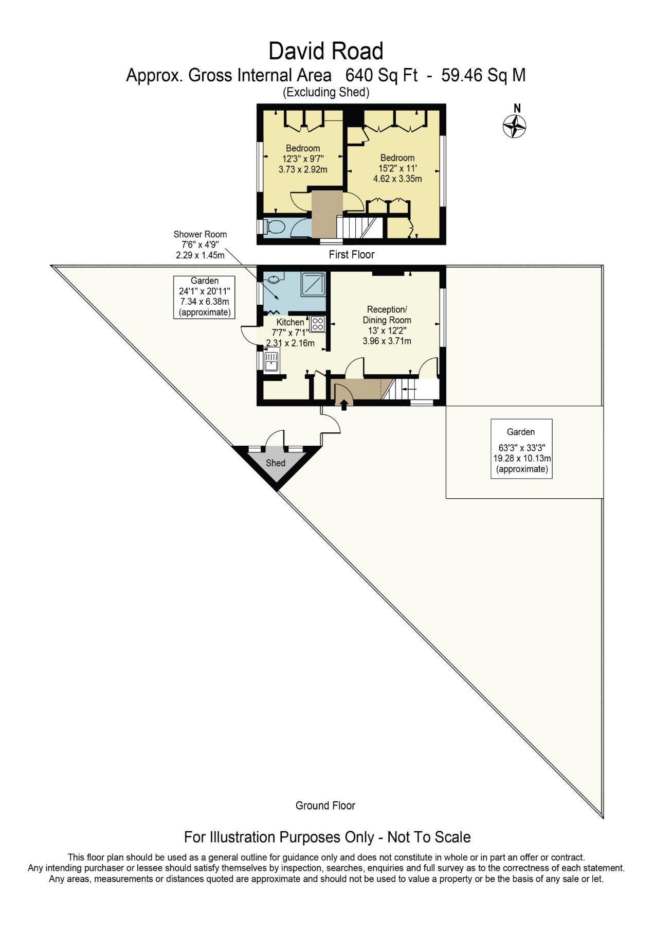 Floorplan of 2 bedroom Semi Detached House for sale, David Road, Dagenham, RM8