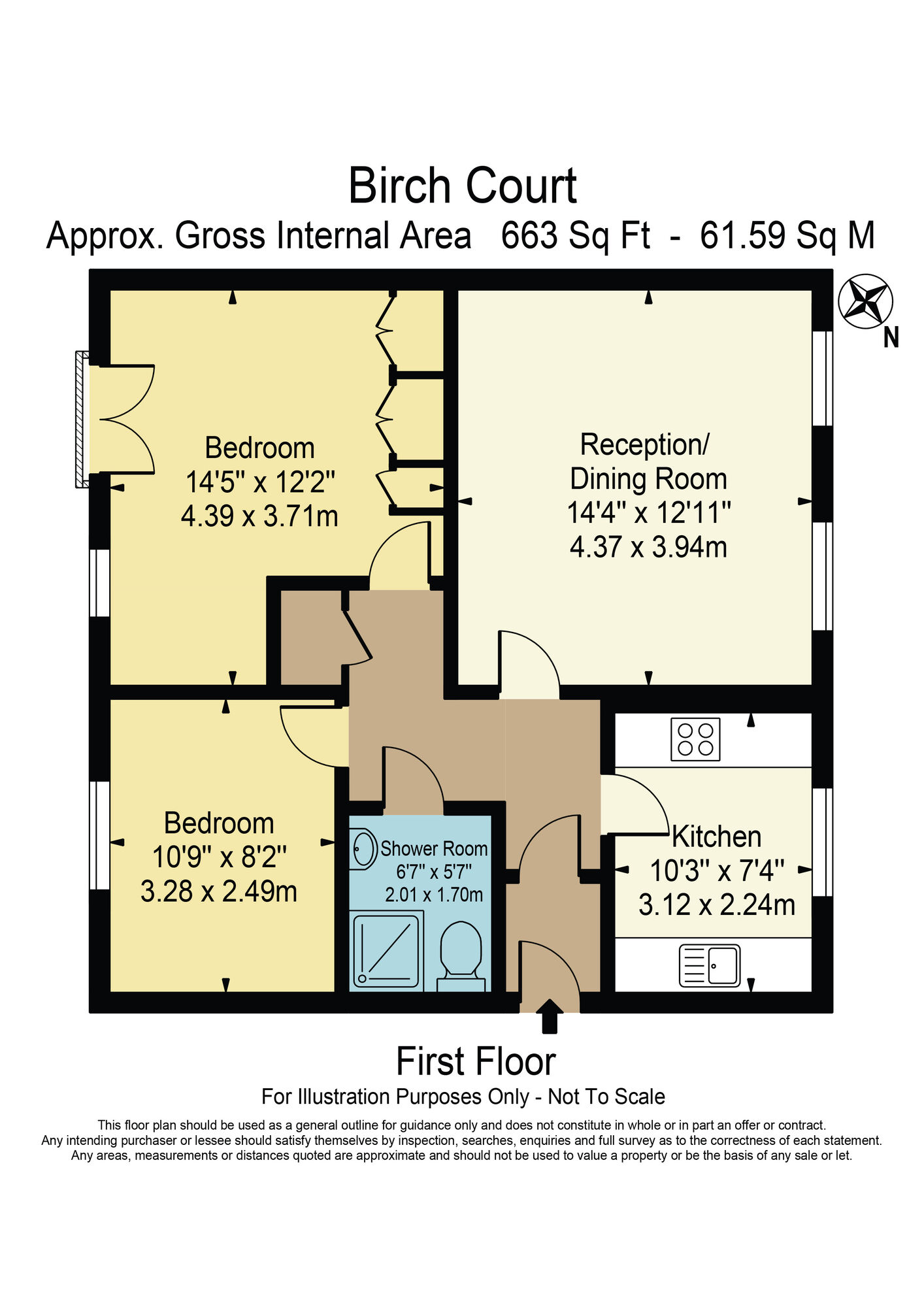 Floorplan of 2 bedroom  Flat for sale, Birch Court, Sherman Gardens, Romford, RM6