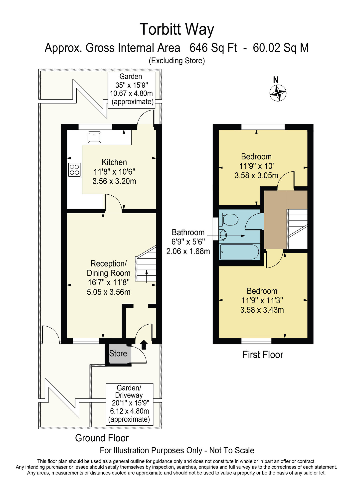 Floorplan of 2 bedroom End Terrace House for sale, Torbitt Way, Newbury Park, IG2