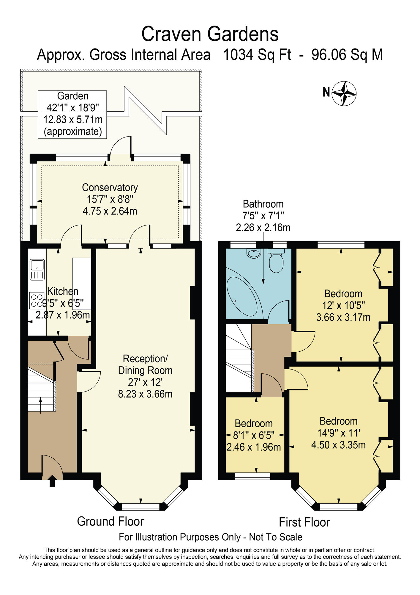 Floorplan of 3 bedroom Mid Terrace House for sale, Craven Gardens, Barkingside, Essex, IG6