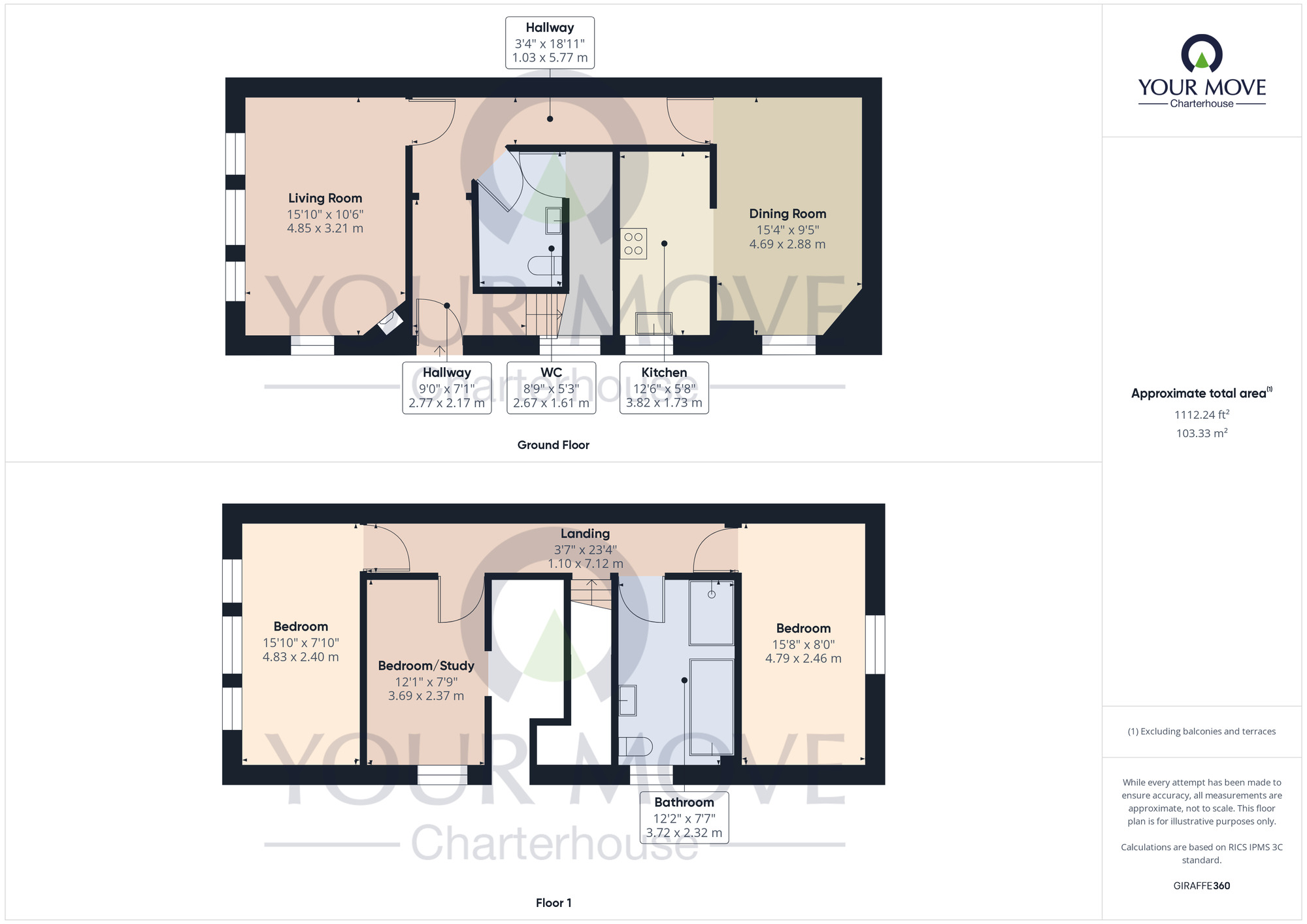 Floorplan of 3 bedroom End Terrace House for sale, Nightingale Place, Margate, Kent, CT9