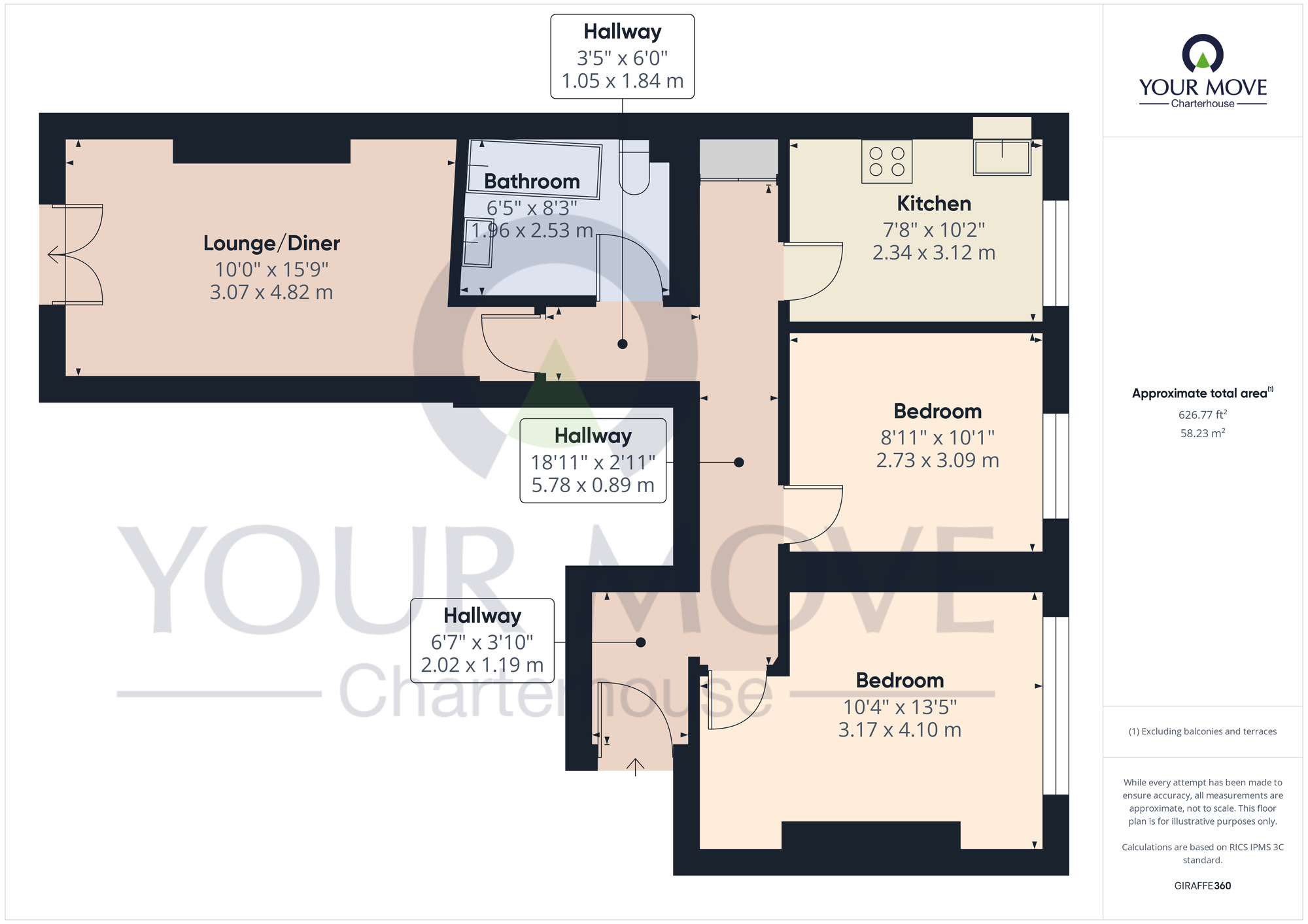 Floorplan of 2 bedroom  Flat for sale, Royal Crescent, Margate, Kent, CT9