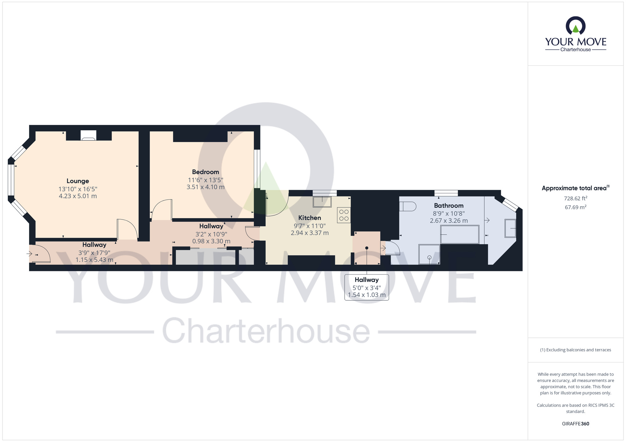 Floorplan of 1 bedroom  Flat for sale, Sea View Terrace, Margate, Kent, CT9