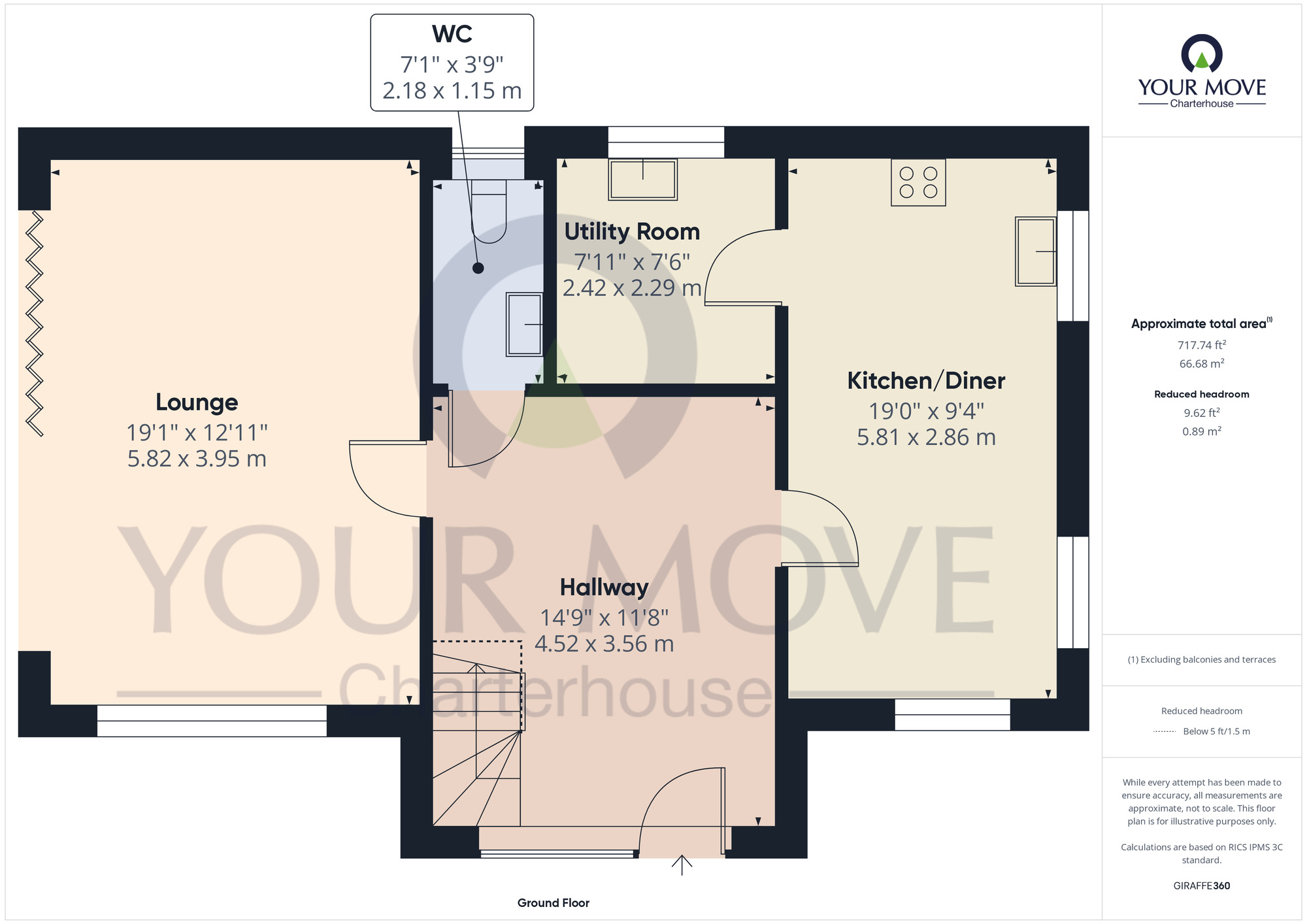 Floorplan of 3 bedroom Detached House for sale, Foreland Avenue, Margate, Kent, CT9