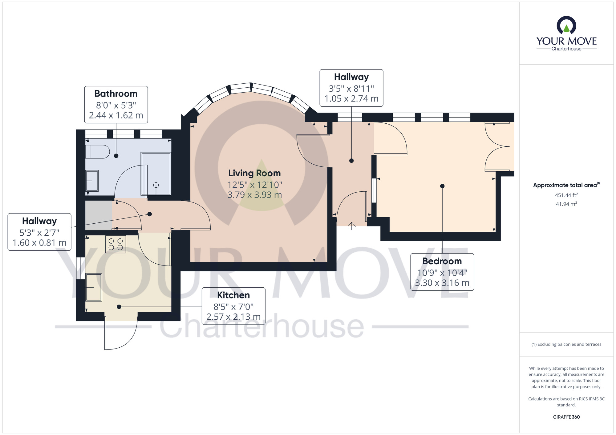 Floorplan of 1 bedroom  Flat for sale, Northumberland Avenue, Margate, Kent, CT9