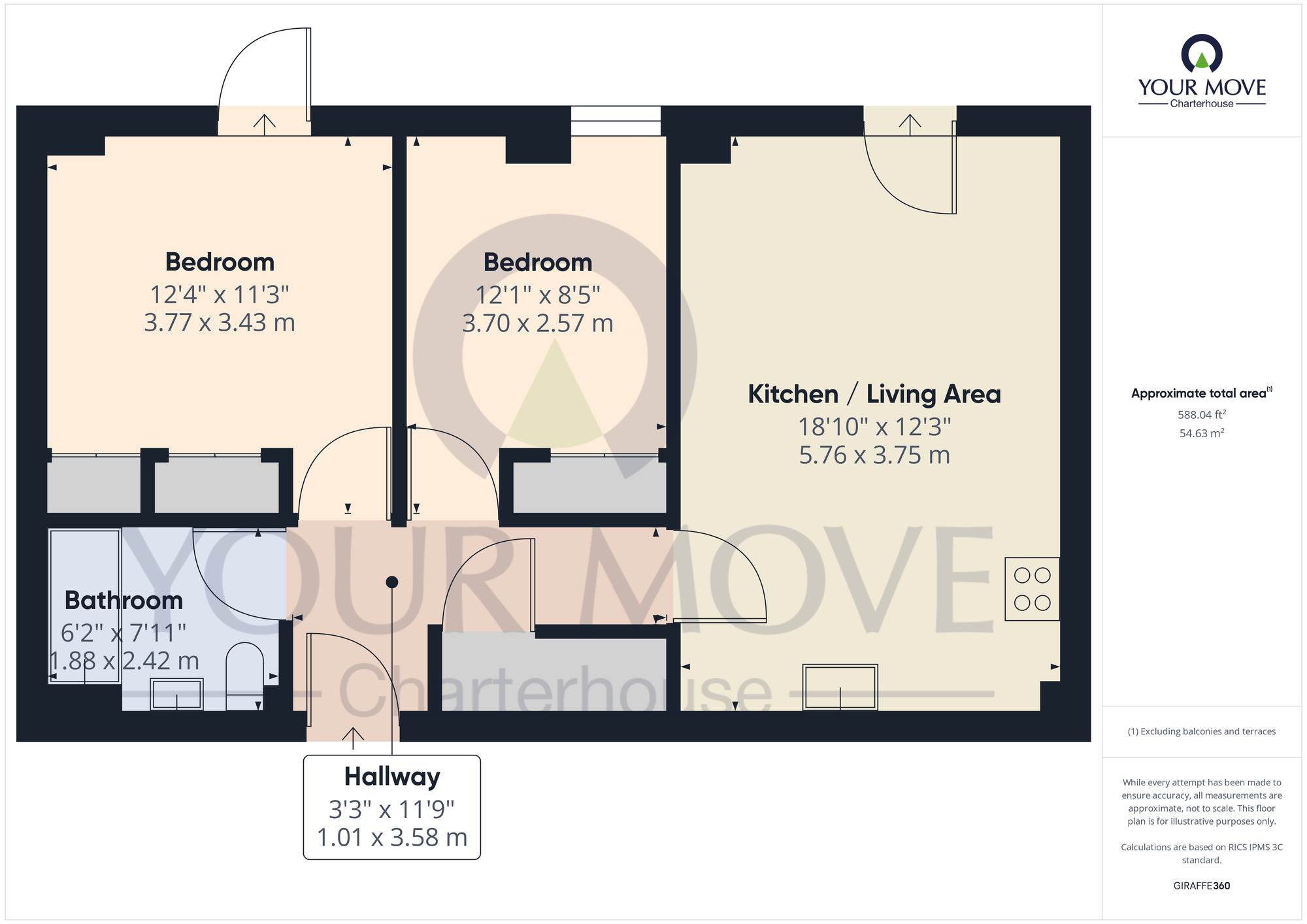 Floorplan of 2 bedroom  Flat for sale, The Royal Seabathing, Canterbury Road, Kent, CT9