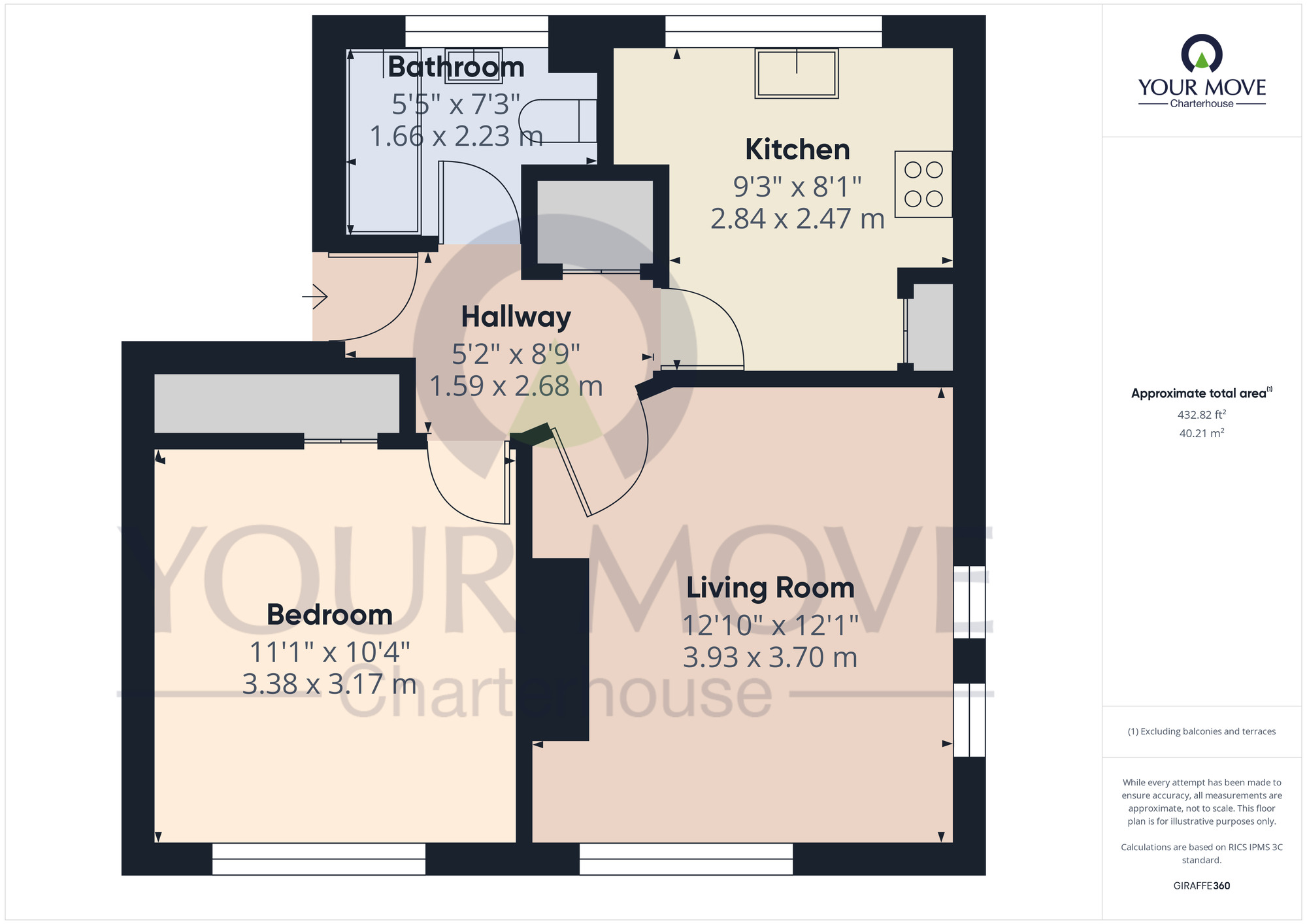 Floorplan of 1 bedroom  Flat for sale, Airedale Close, Margate, Kent, CT9