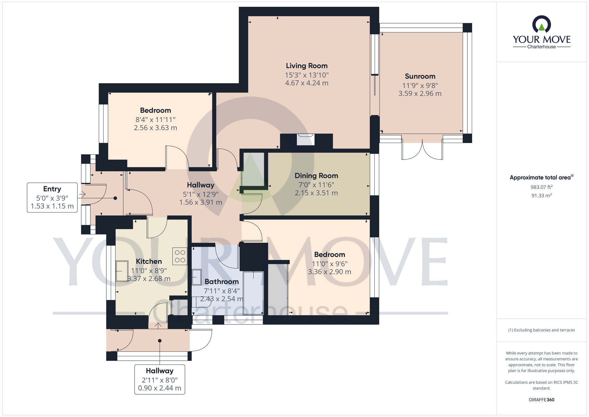 Floorplan of 3 bedroom Detached Bungalow for sale, Eastchurch Road, Cliftonville, Kent, CT9