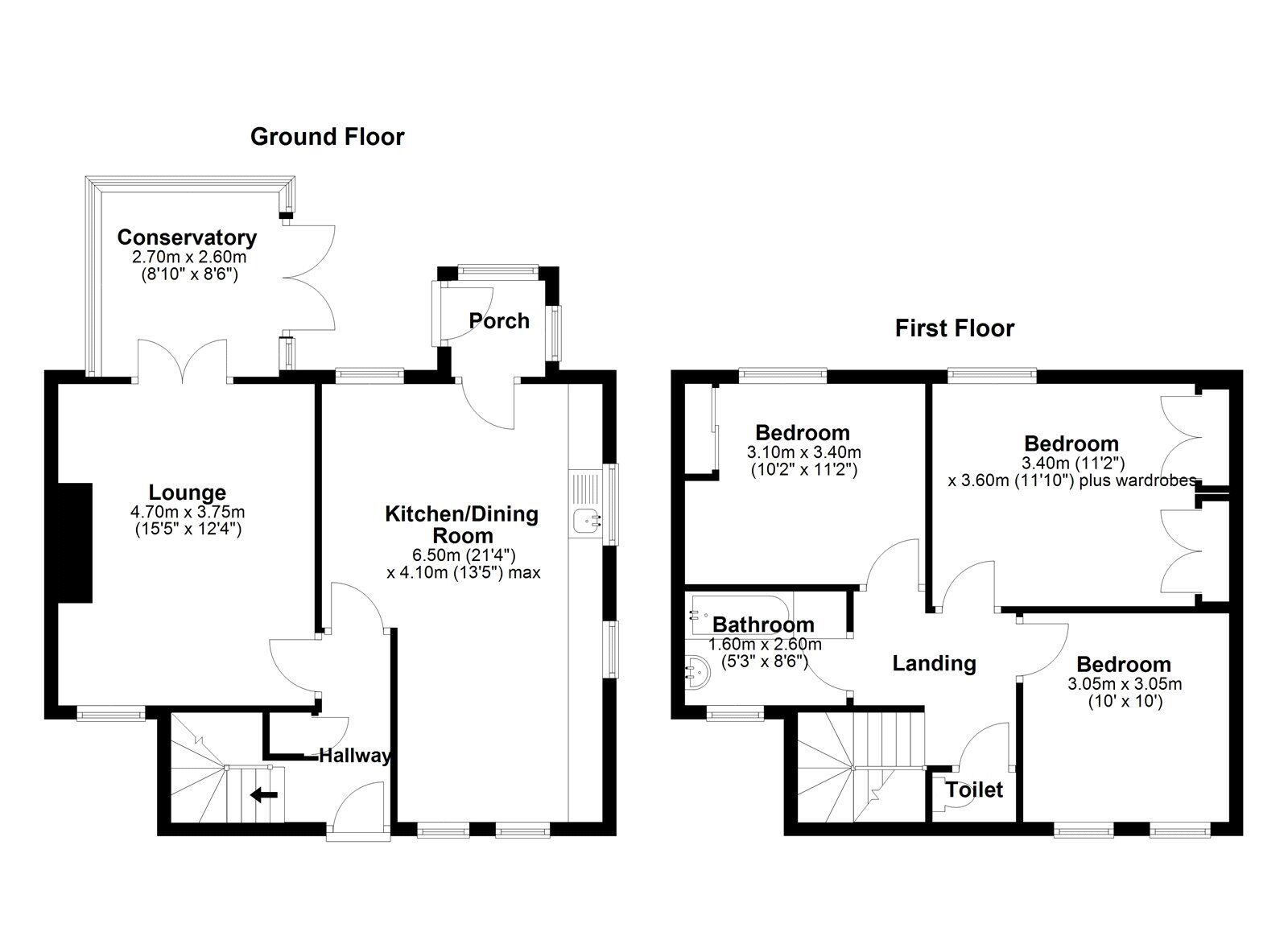 Floorplan of 3 bedroom Semi Detached House for sale, The Crescent, County Durham, DH8