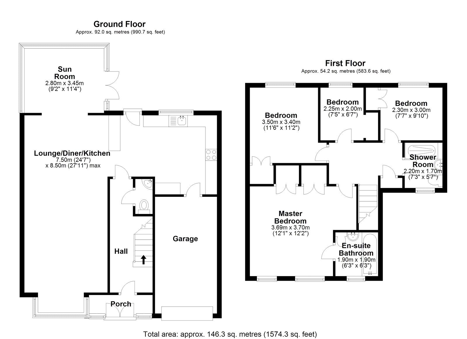 Floorplan of 4 bedroom Detached House for sale, Troon Close, Consett, Durham, DH8