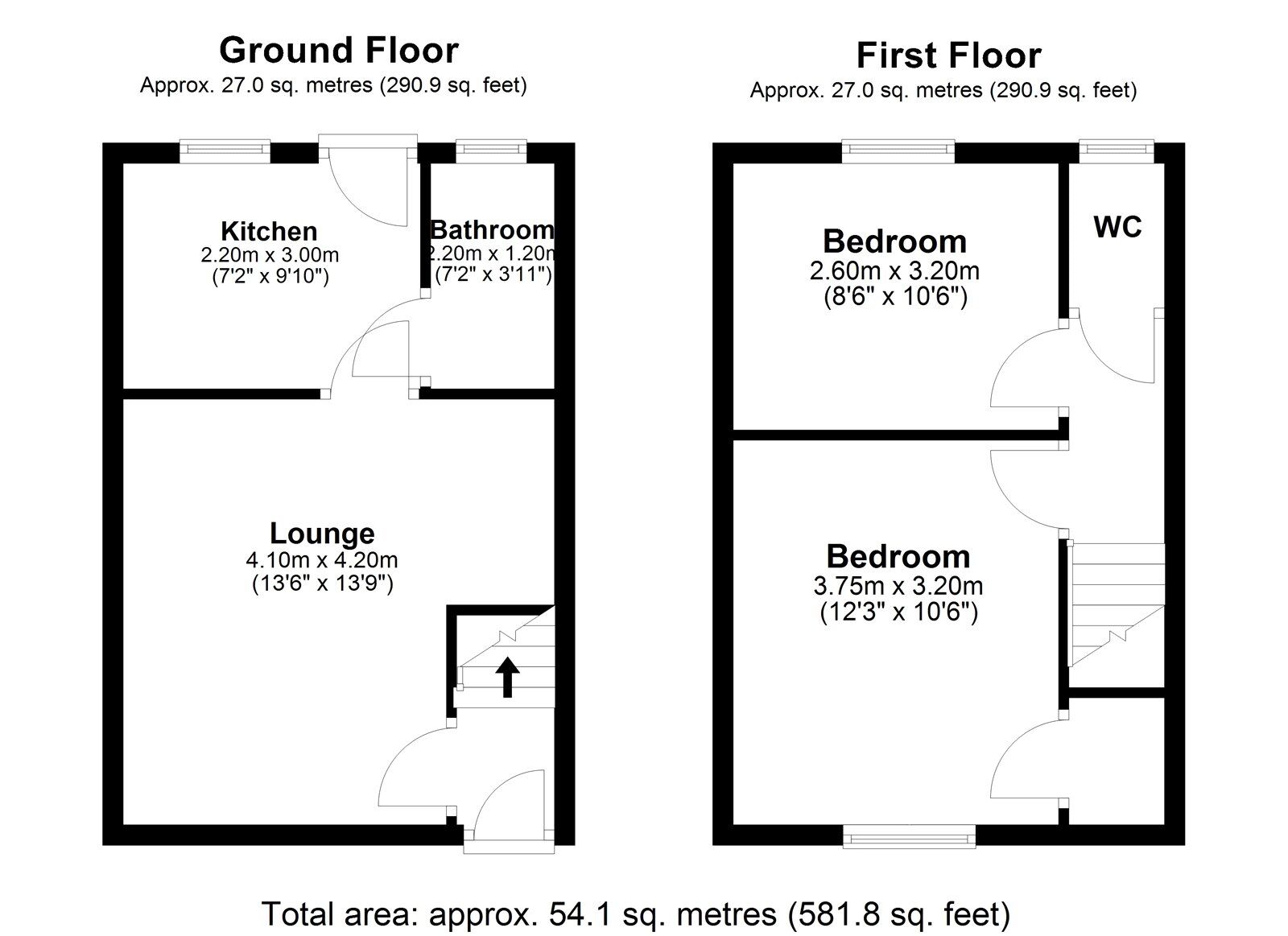 Floorplan of 2 bedroom Mid Terrace House for sale, Clarendon Street, Consett, Durham, DH8