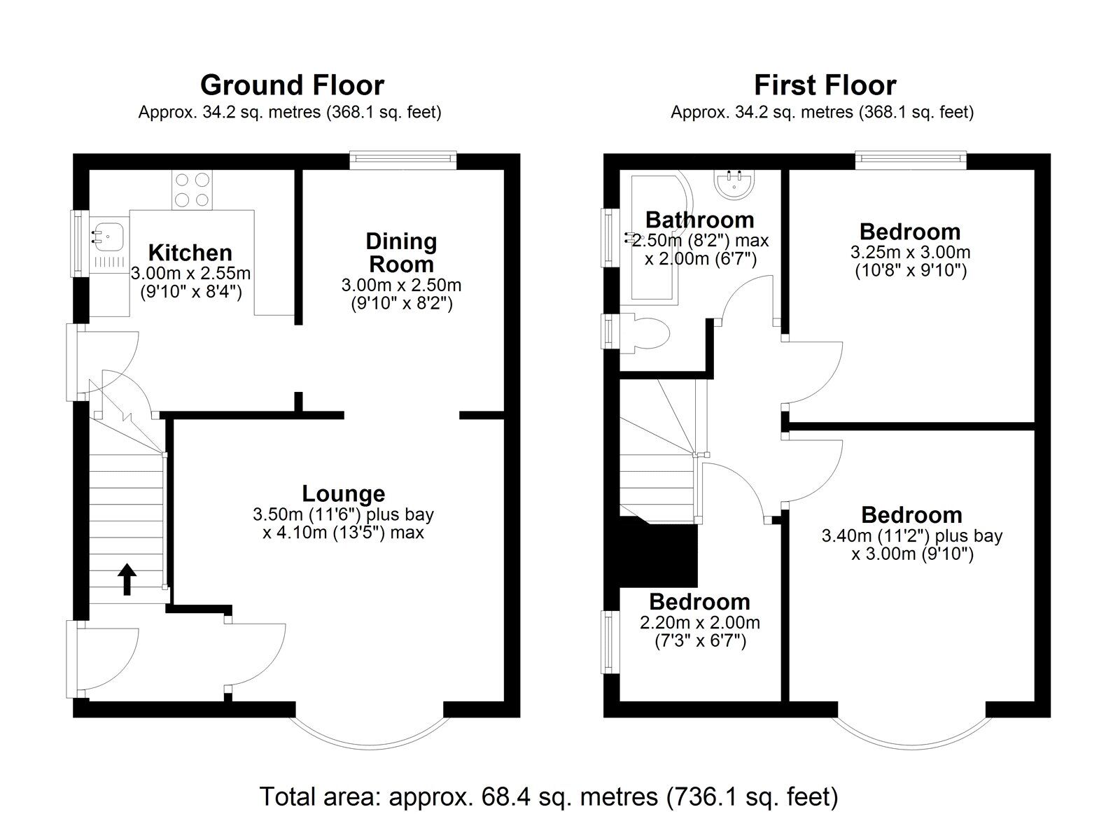 Floorplan of 3 bedroom End Terrace House for sale, Chaytor Road, Bridgehill, Consett, Durham, DH8