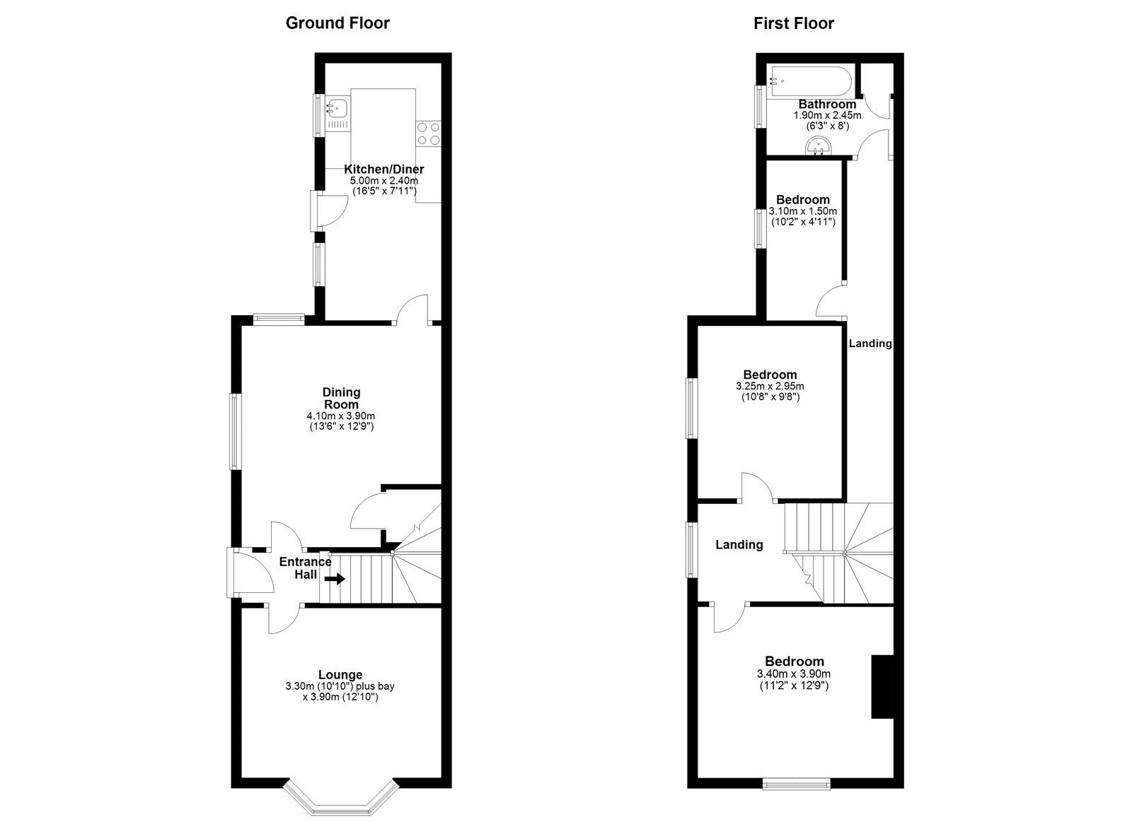 Floorplan of 3 bedroom End Terrace House for sale, Villa Real Road, Consett, Durham, DH8