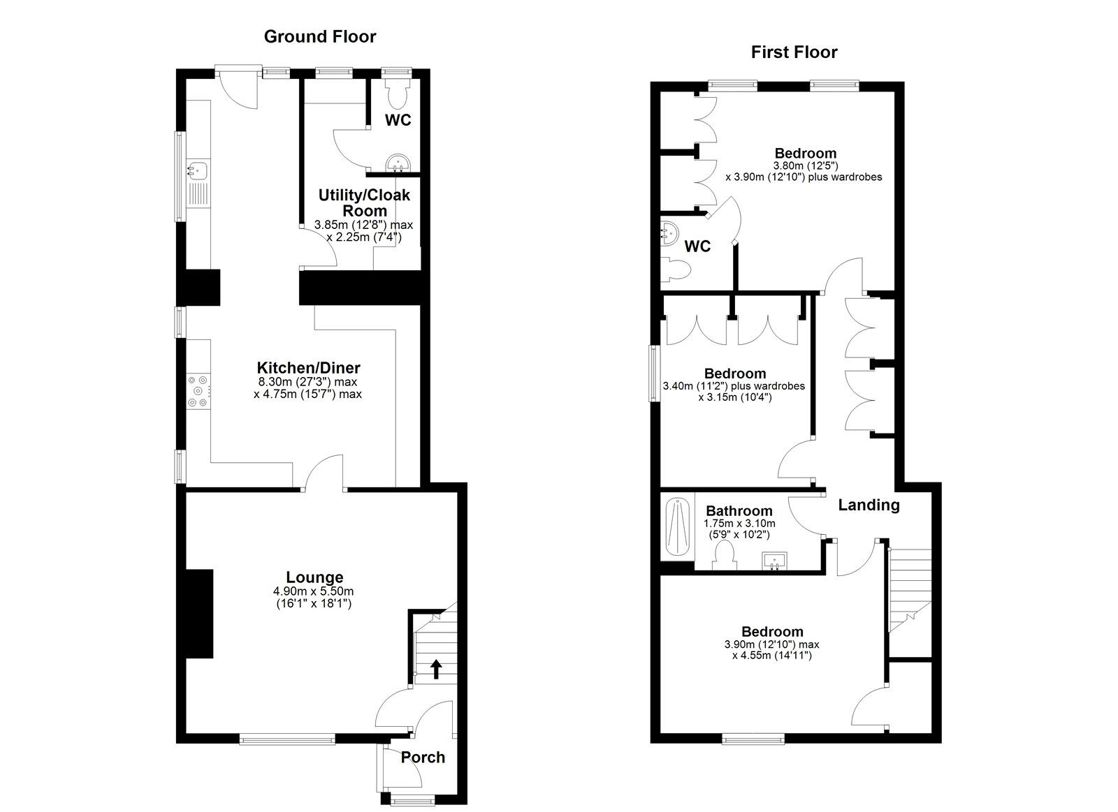 Floorplan of 3 bedroom End Terrace House for sale, Derwent Cottages, Consett, Durham, DH8