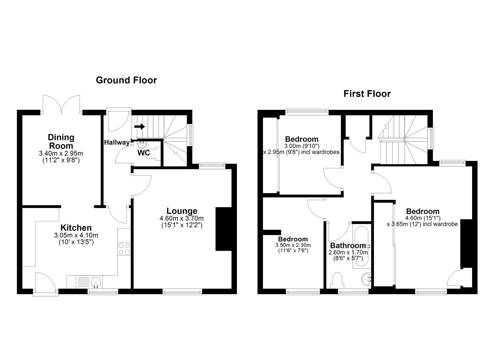 Floorplan of 3 bedroom Semi Detached House for sale, The Promenade, Consett, Durham, DH8